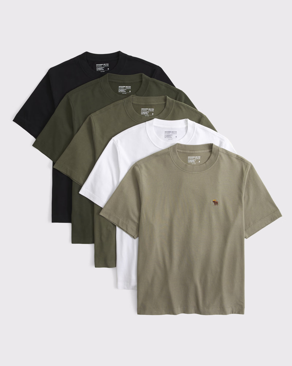 Abercrombie & Fitch - 5-Pack Premium Heavyweight 2.0 Signature Icon Tees