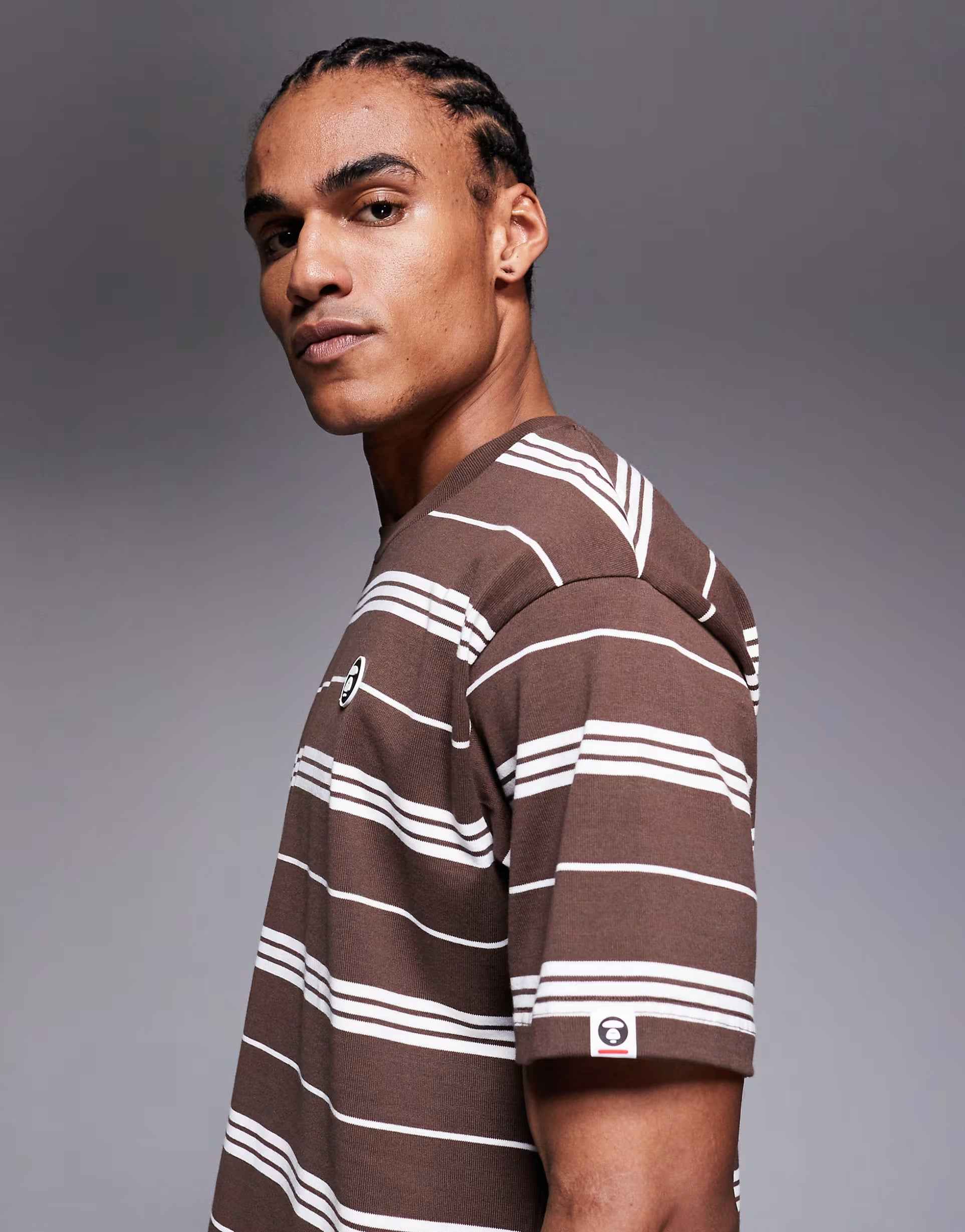 Aape - by A Bathing Ape oversized striped t-shirt