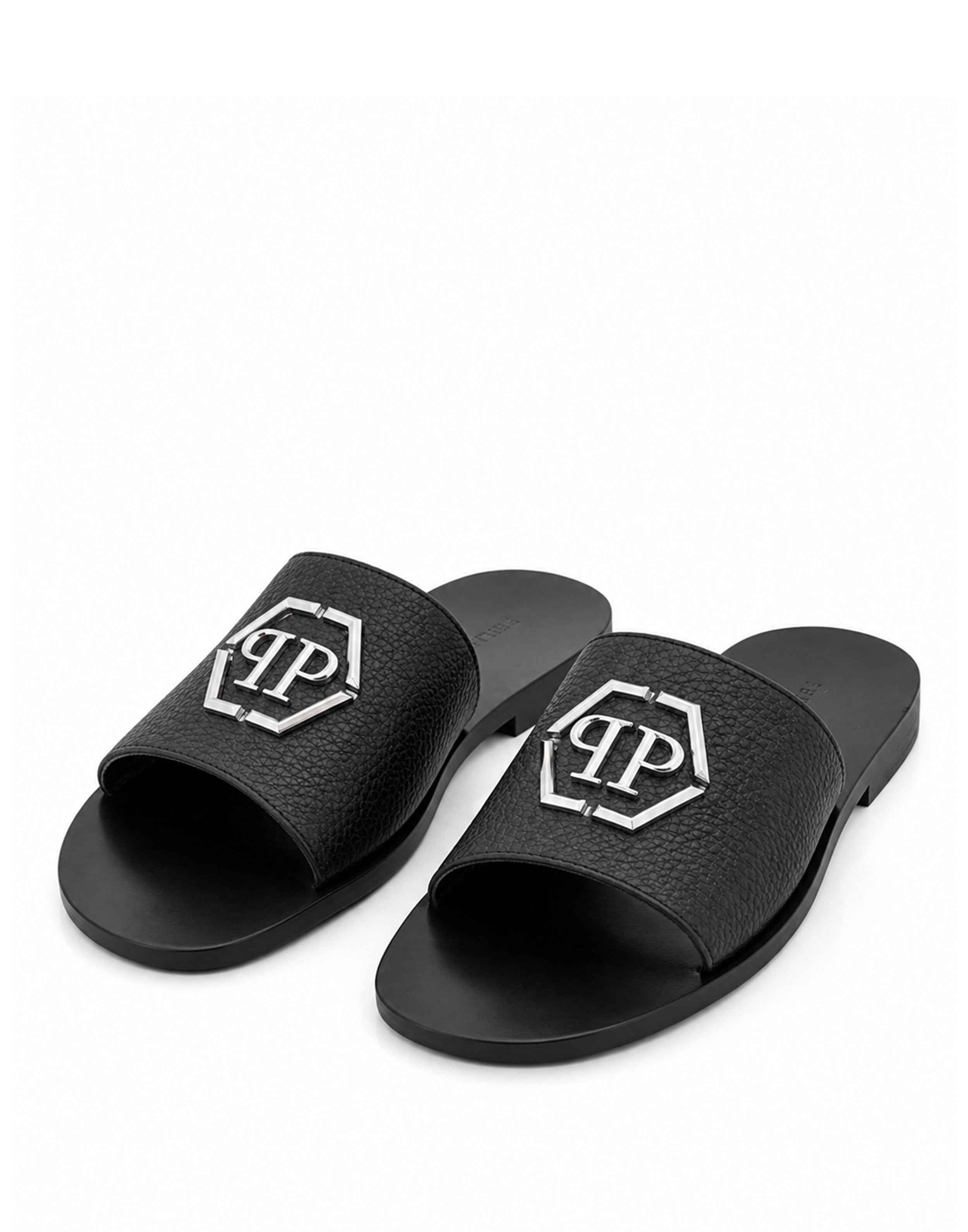 PHILIPP PLEIN - Leather Sandals Big Hexagon