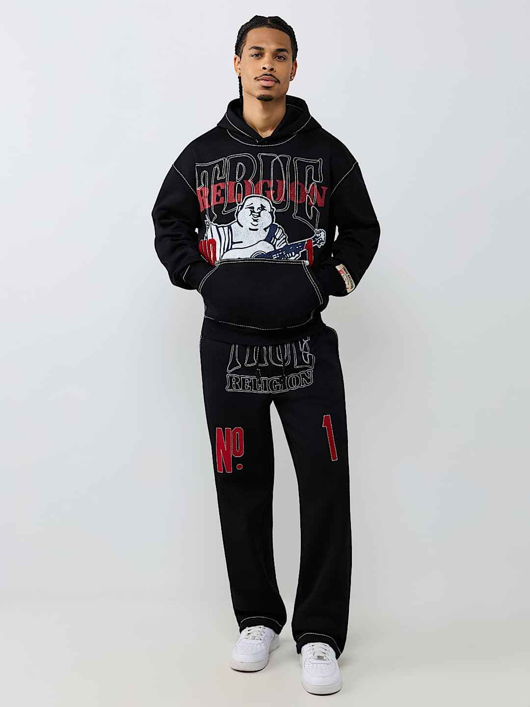 True Religion - No. 1 Logo Big T Hoodie