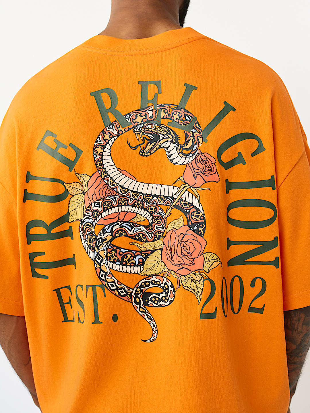 True Religion - Floral Snake Heavyweight Oversized Tee