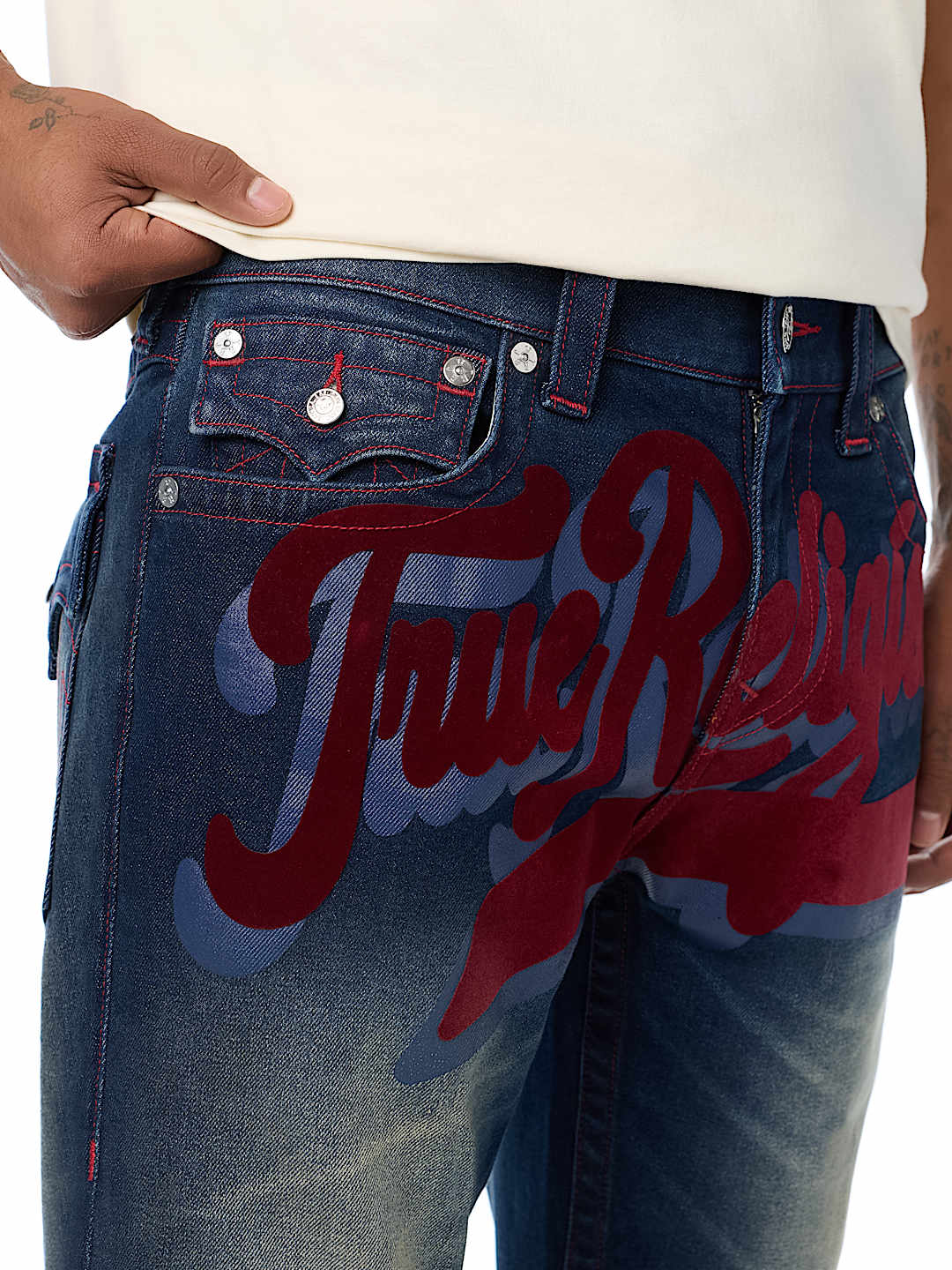 True Religion - Ricky Logo Flap Straight Jean 34"