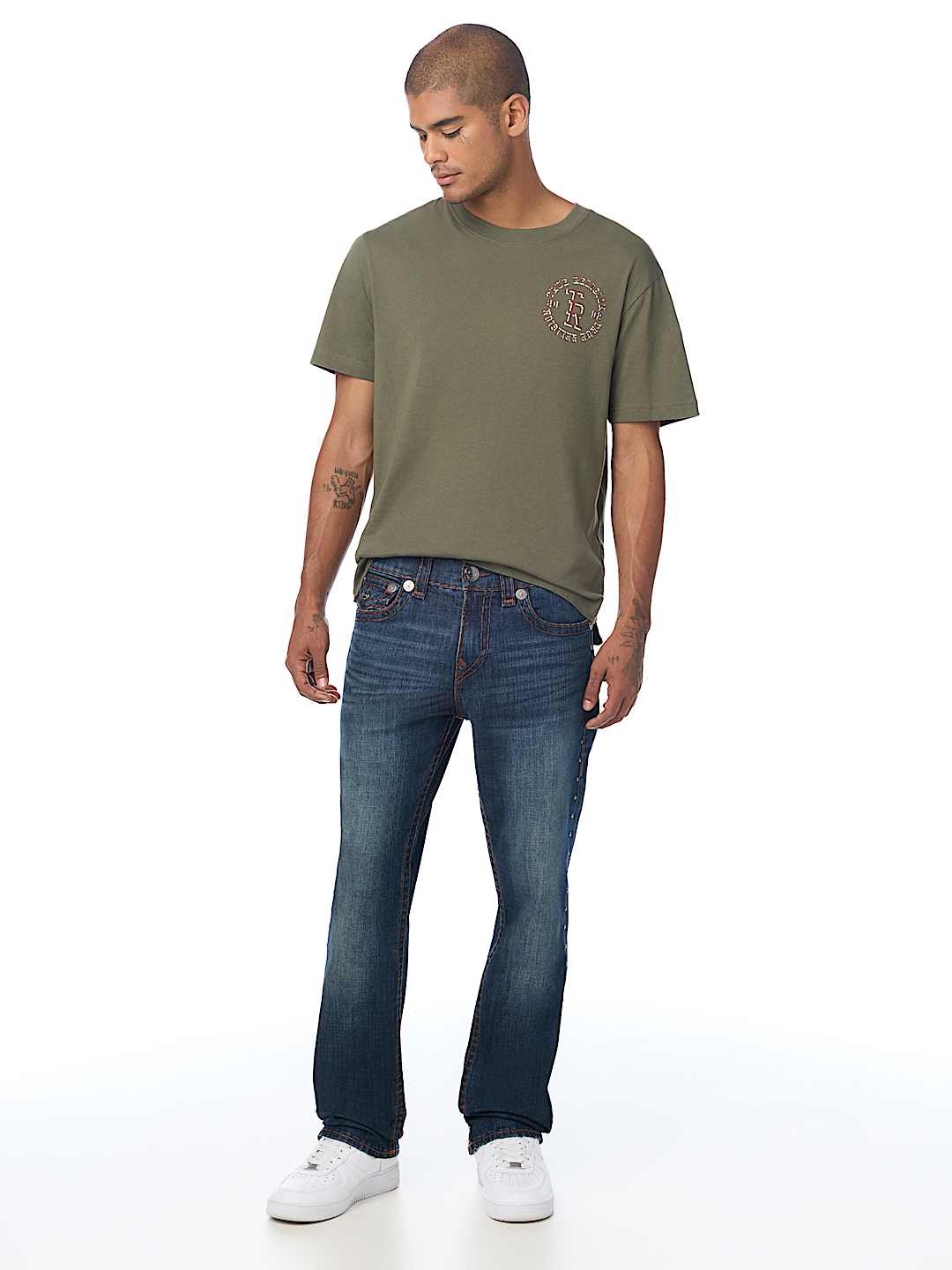 True Religion - Ricky Studded Super T Flap Straight Jean 34"