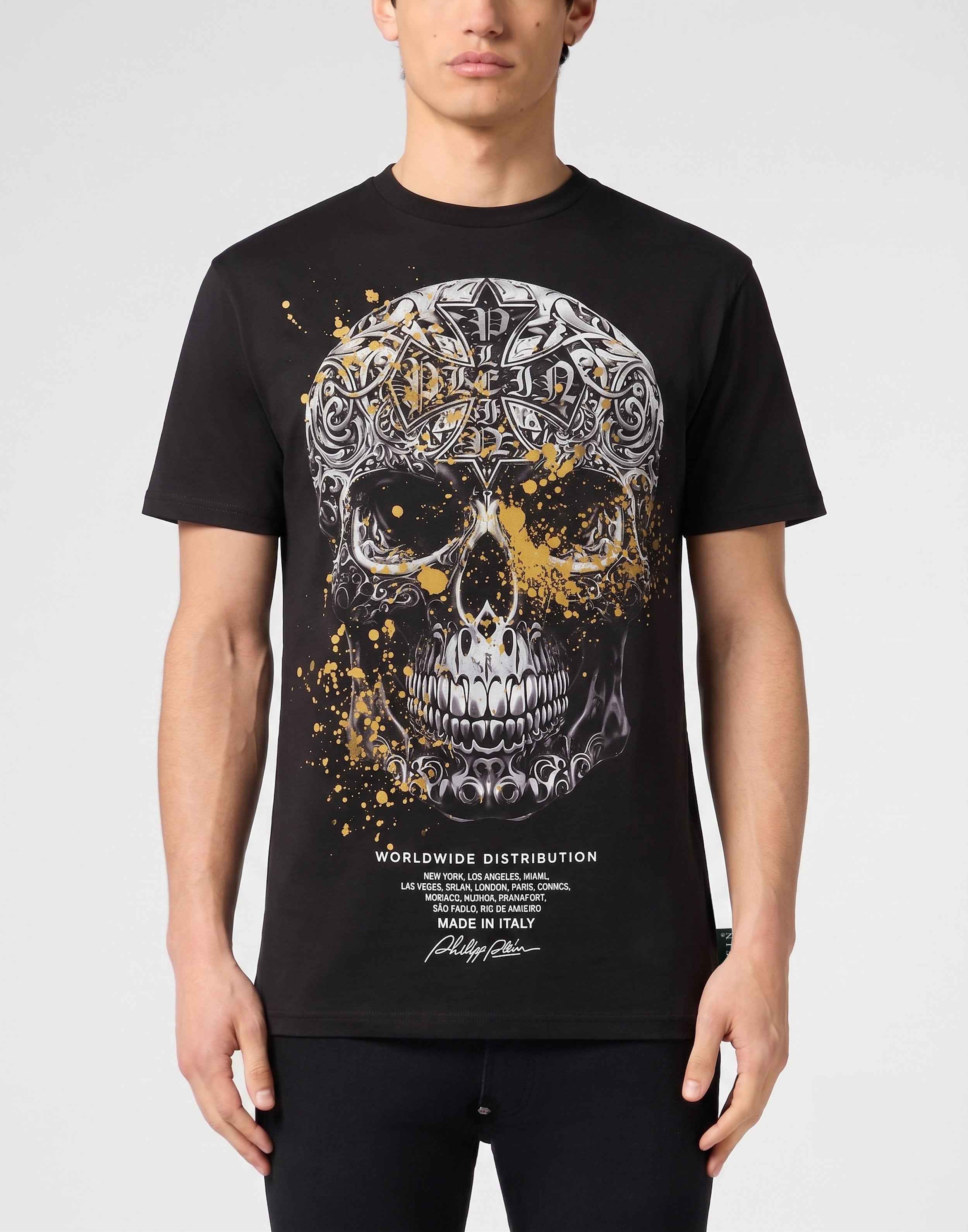 PHILIPP PLEIN - Jersey T-Shirt Plein Skull Baroque Dots