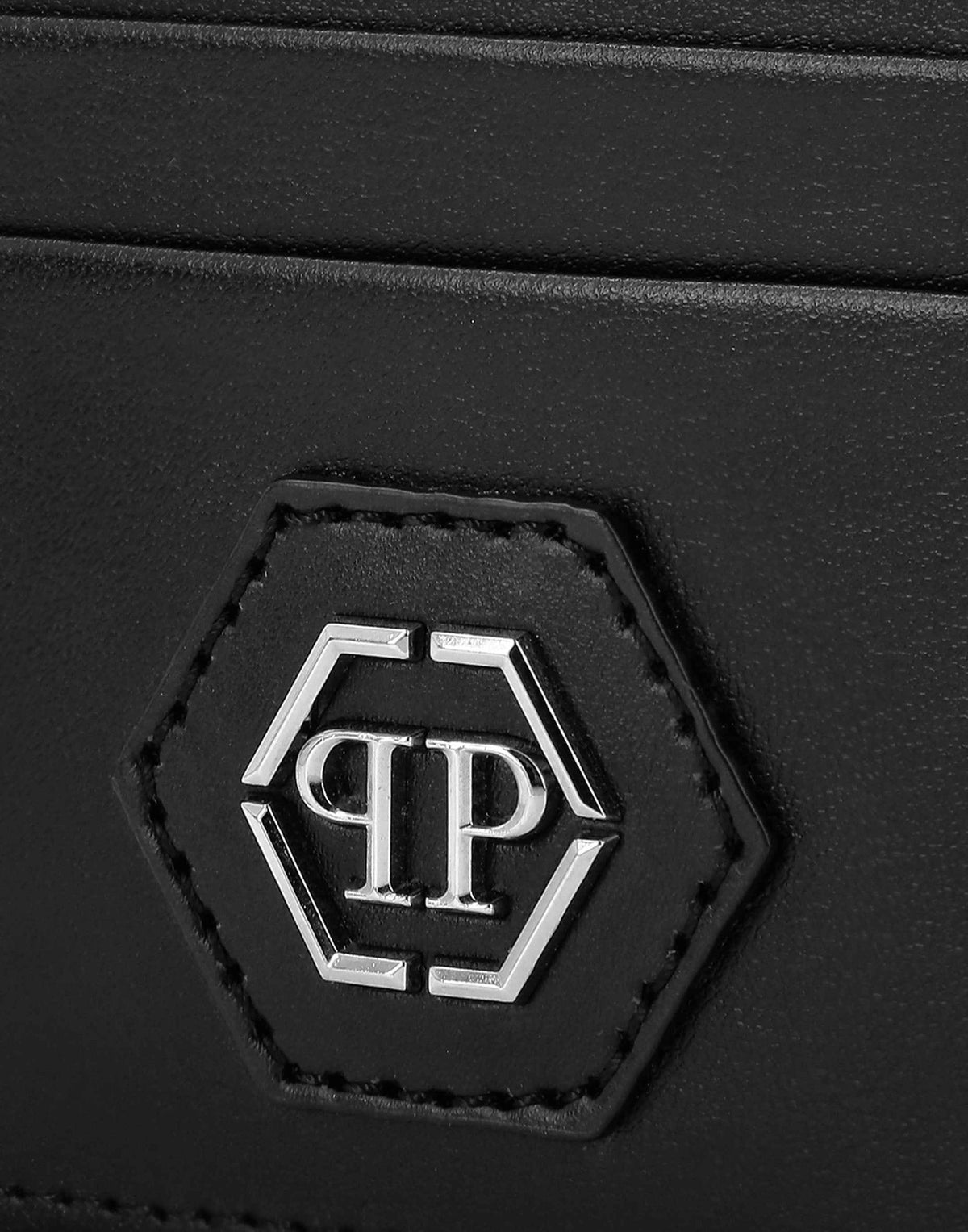 PHILIPP PLEIN - Leather Credit Cards Holder Hexagon