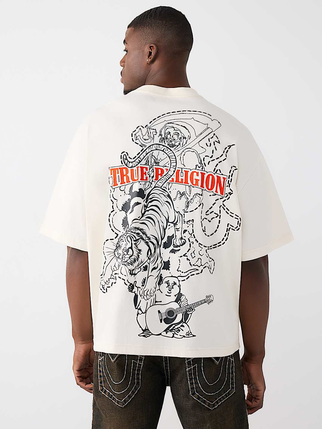 True Religion - Tiger Logo Heavyweight Oversized Tee