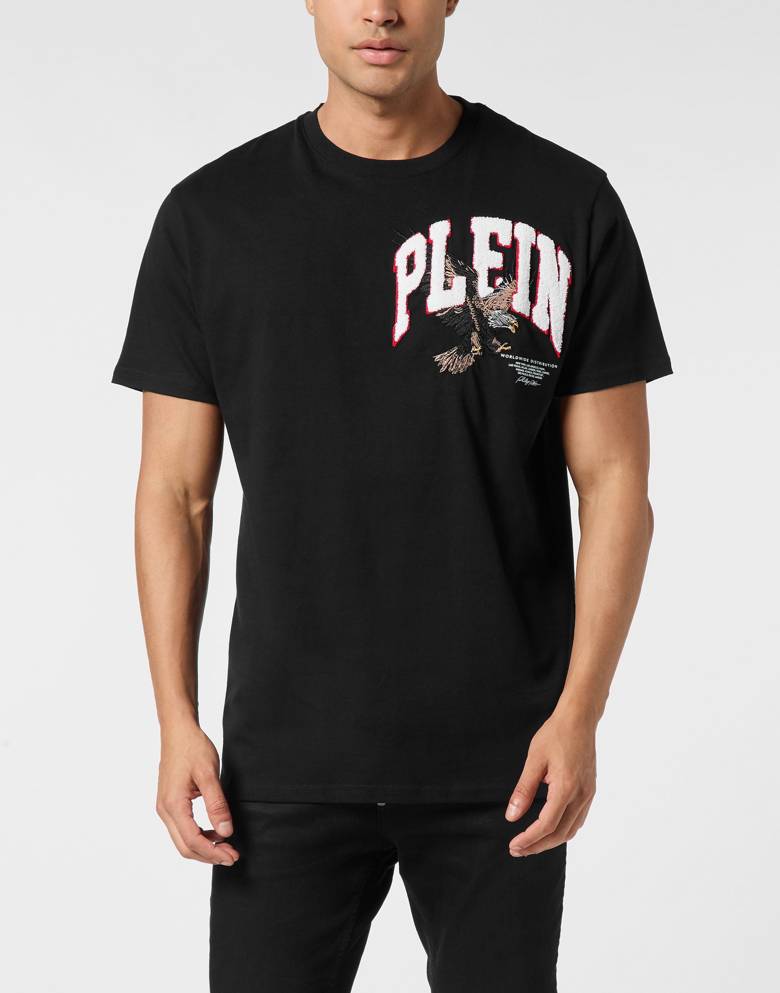 PHILIPP PLEIN - Round Neck T-Shirt Crystal Eagle Mini