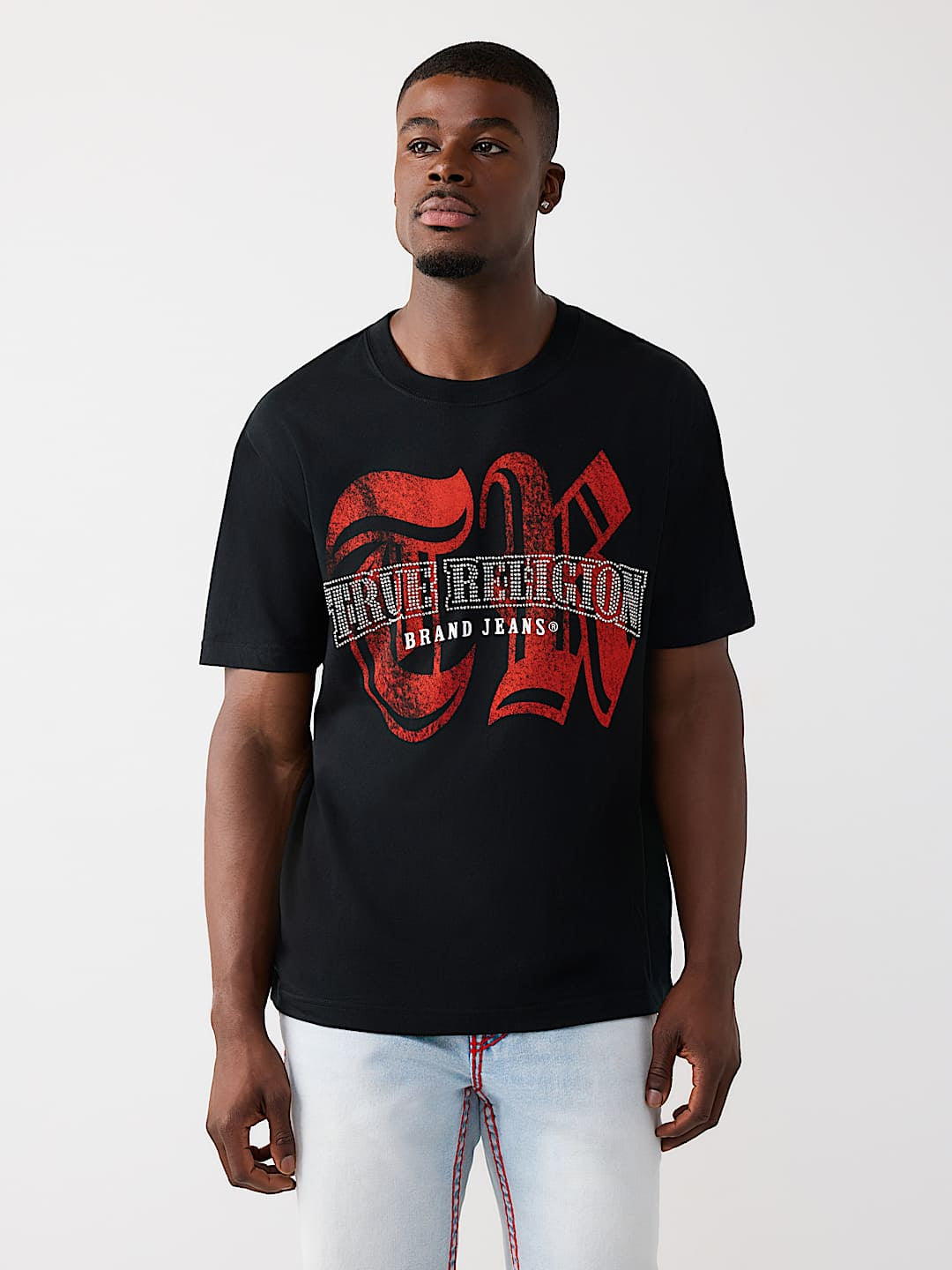 True Religion - Rhinestone Logo Tee
