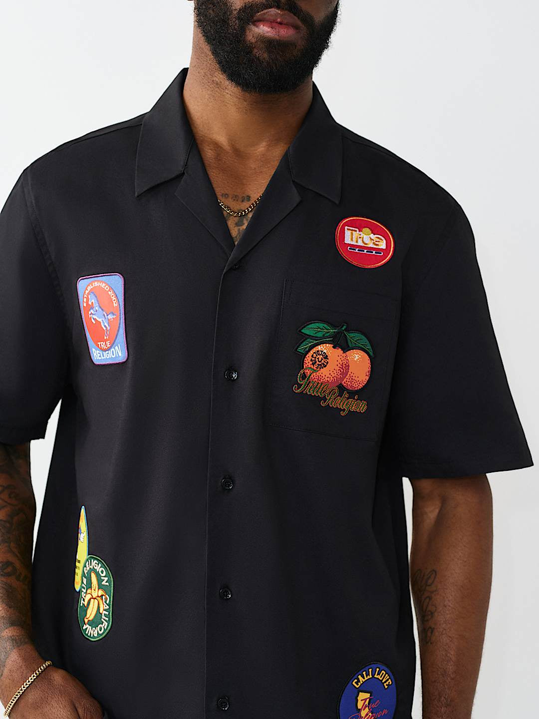 True Religion - Twill Embroidered Camp Shirt