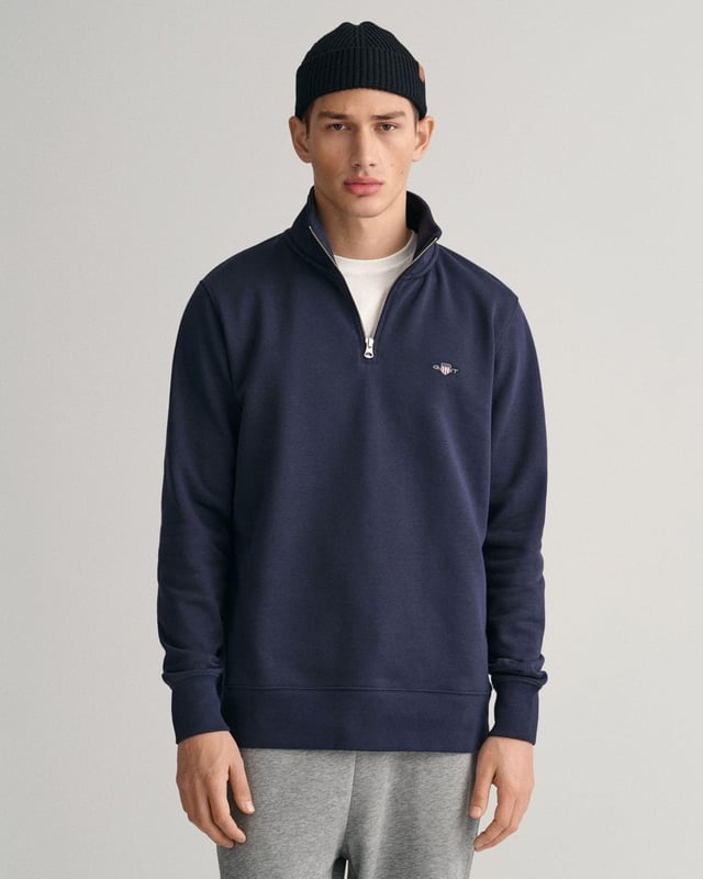 GANT - Mens Regular Fit Shield Logo Half Zip Sweatshirt