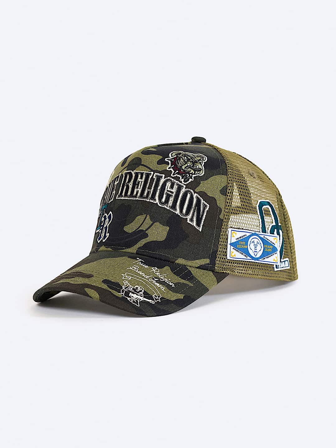 True Religion -Multi-logo Trucker Hat