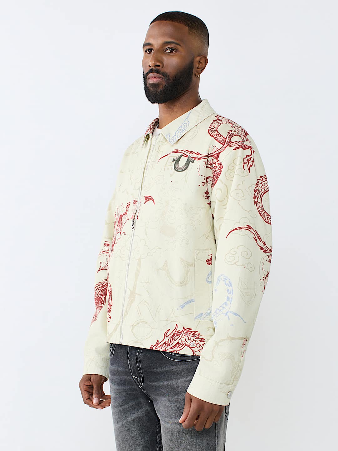 True Religion - Washed Poplin Tattoo Jacket