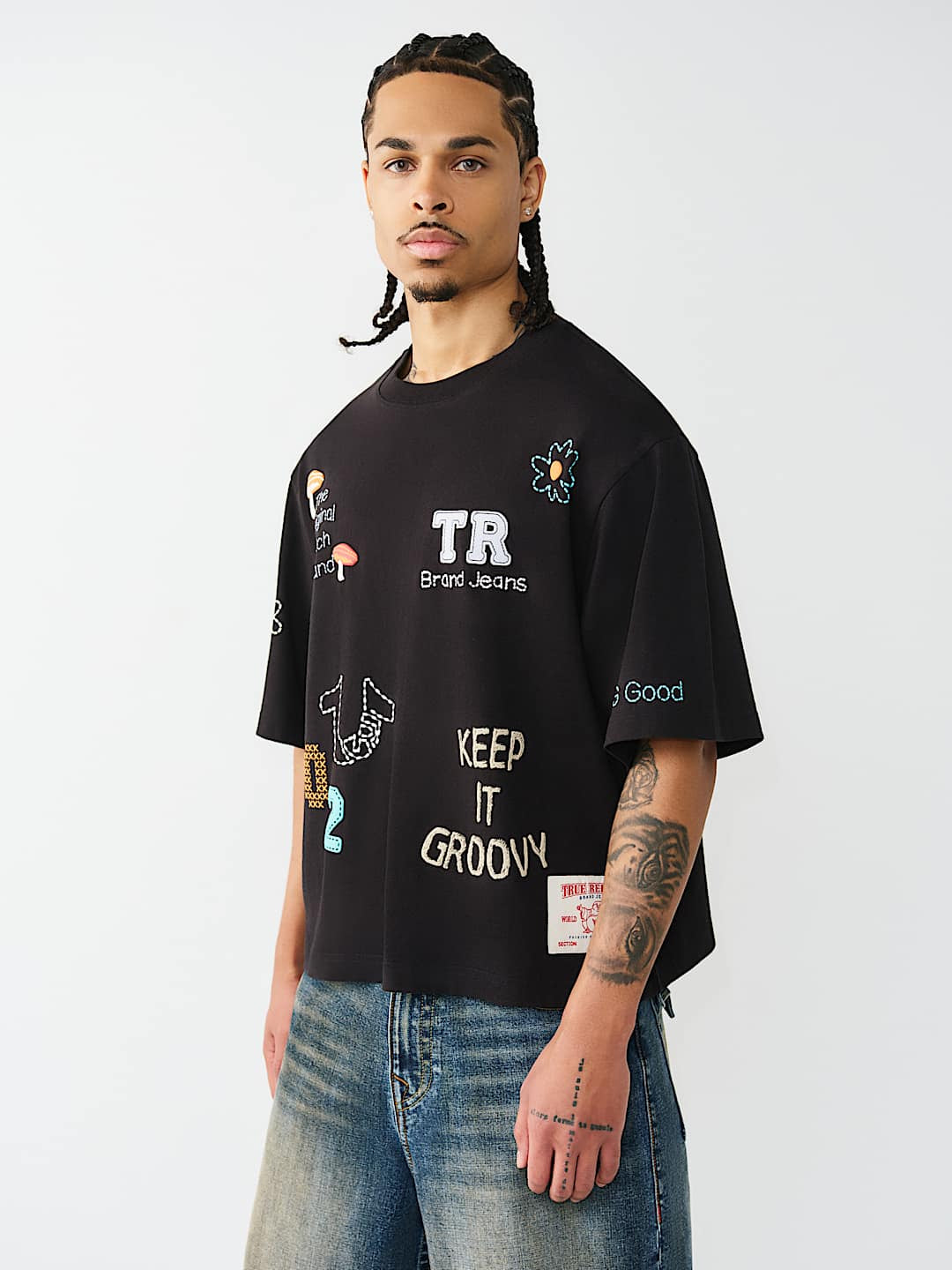 True Religion - Multi Logo Heavyweight Boxy Tee