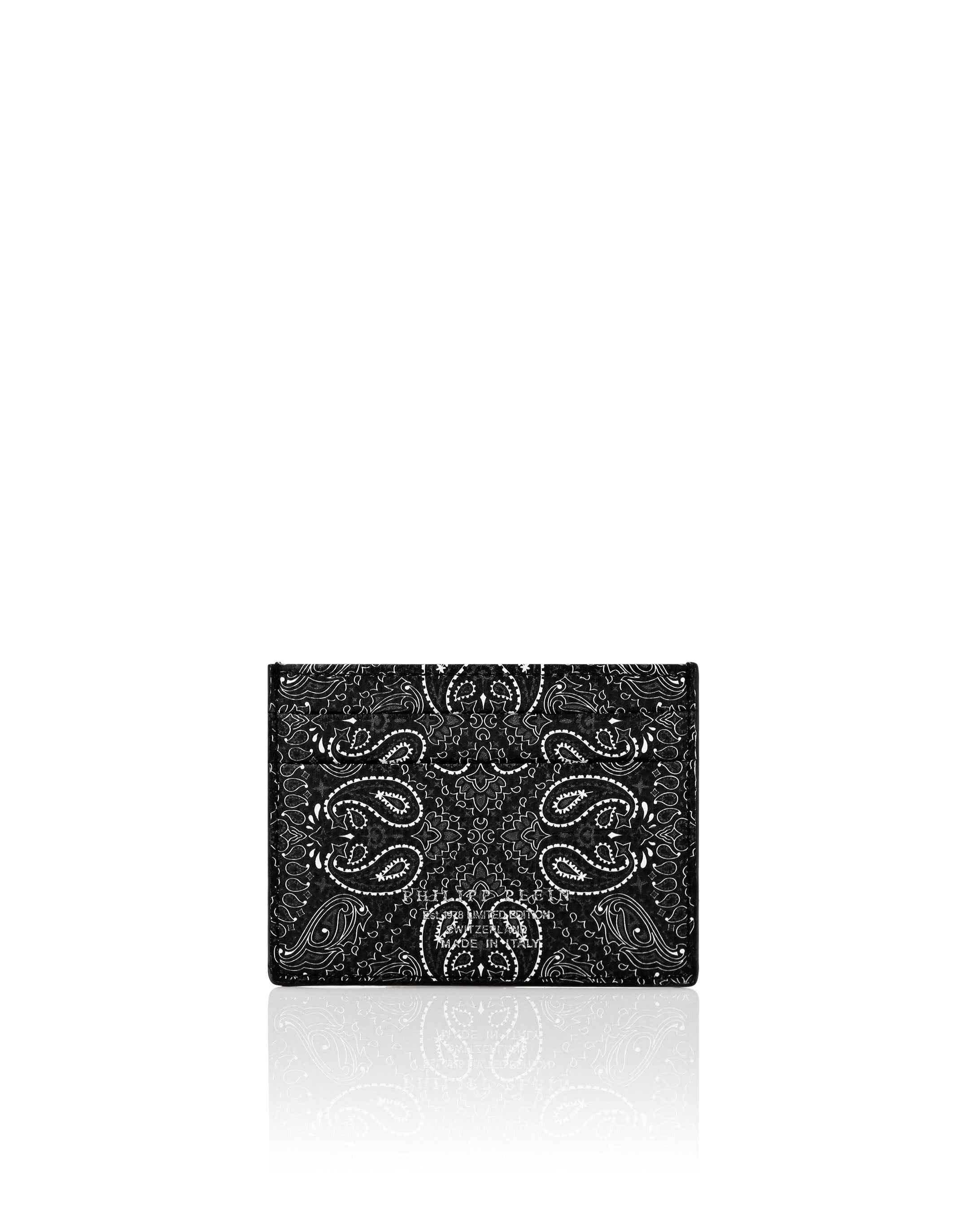 PHILIPP PLEIN - Leather Credit Cards Holder Paisley