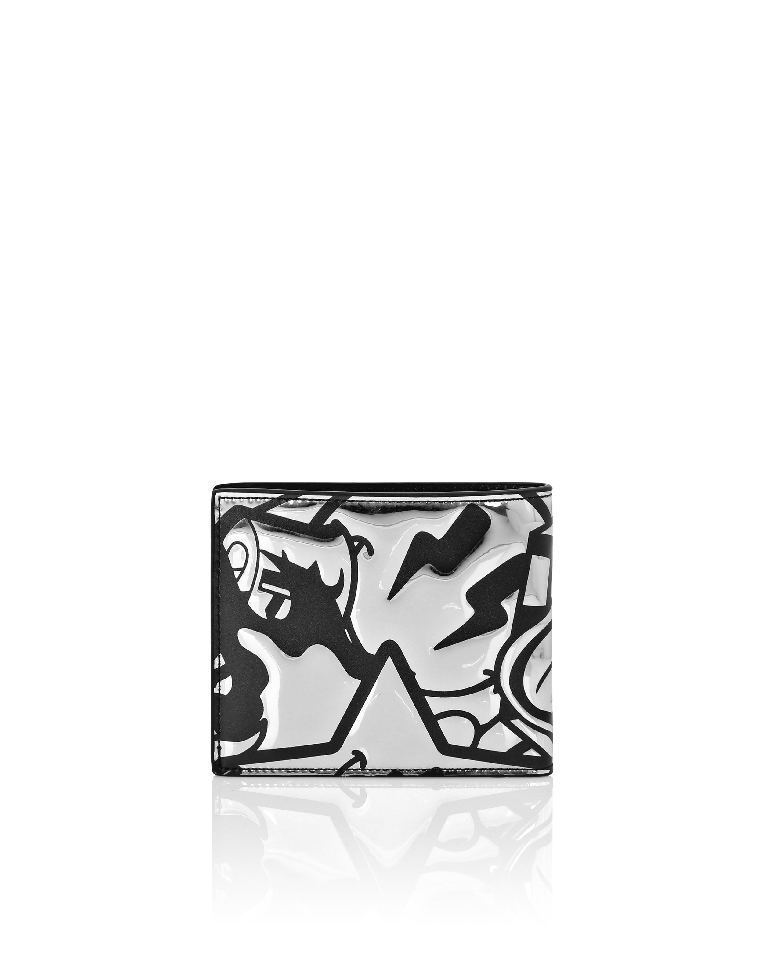 PHILIPP PLEIN - Mirror Leather French Wallet Smile