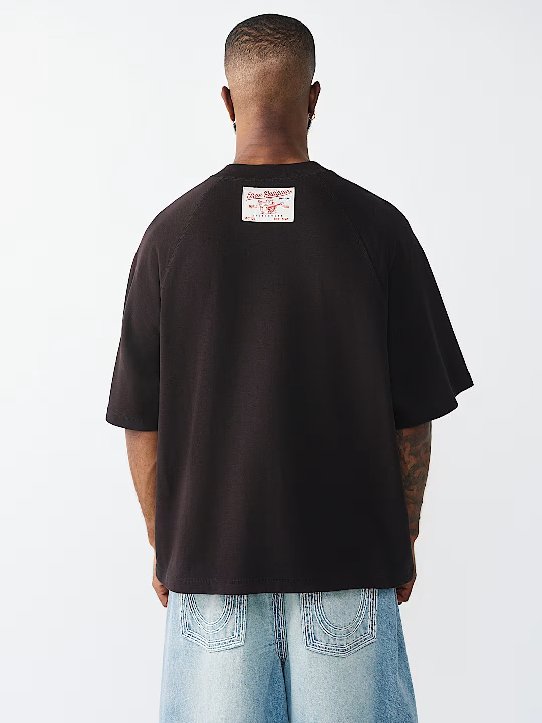 True Religion - Raglan Oversized Henley Tee