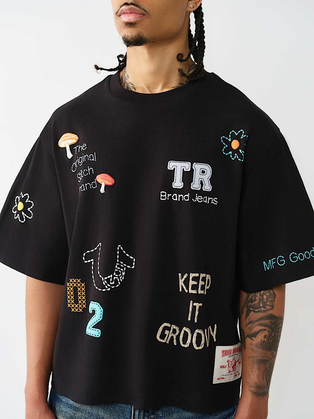 True Religion - Multi Logo Heavyweight Boxy Tee