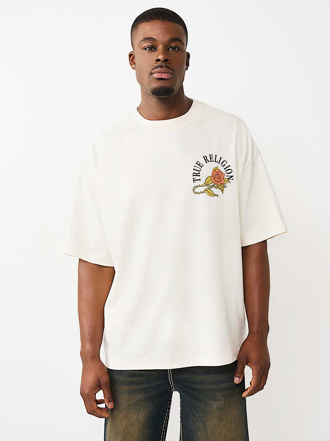True Religion - Floral Snake Heavyweight Oversized Tee