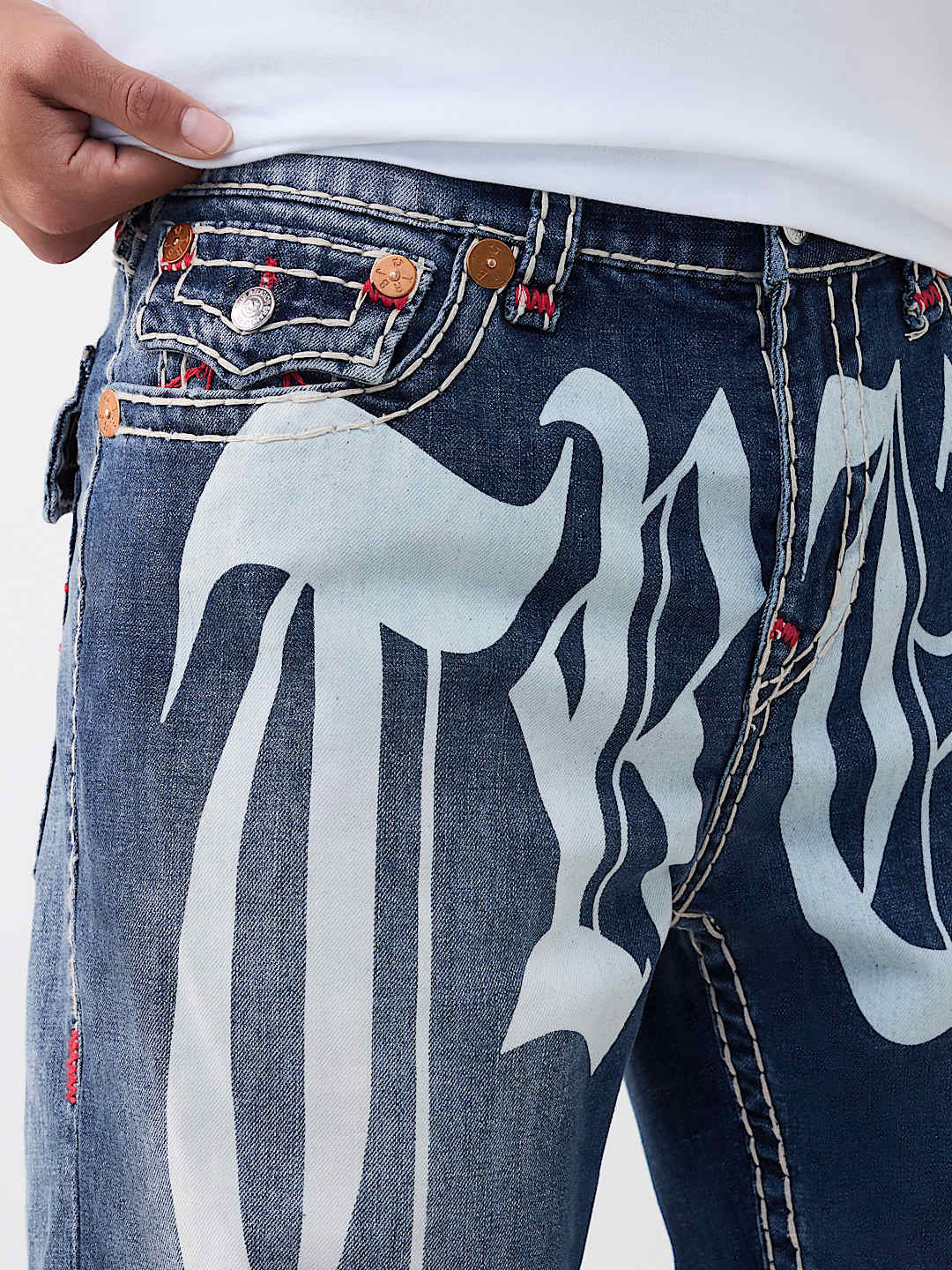True Religion - Bobby Super T Graphic Flap Baggy Jean 32