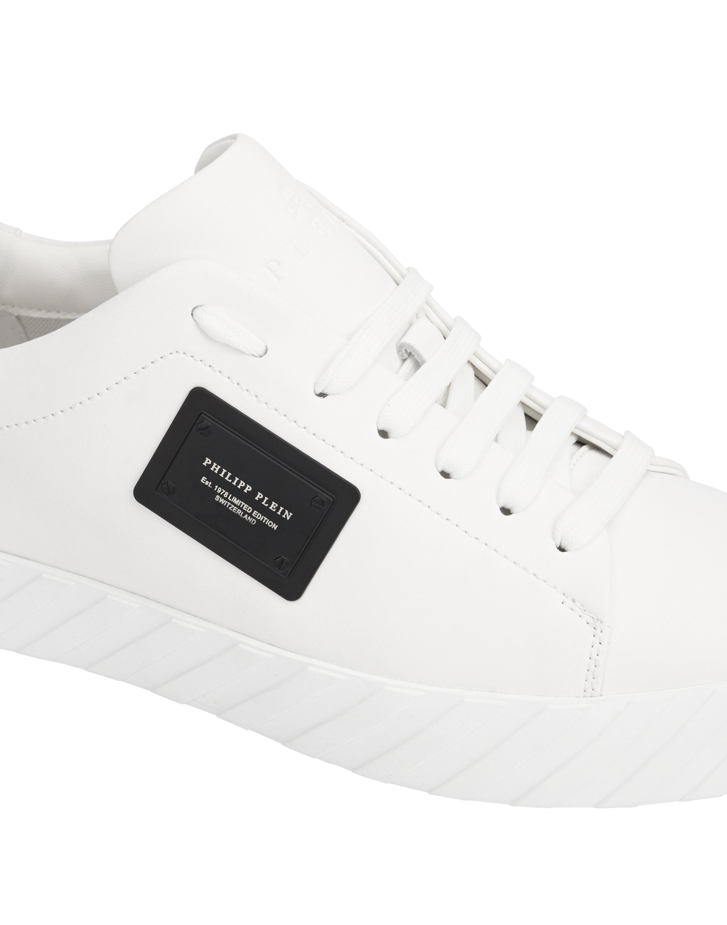 PHILIPP PLEIN - Nappa Leather Low-Top Sneakers Placca