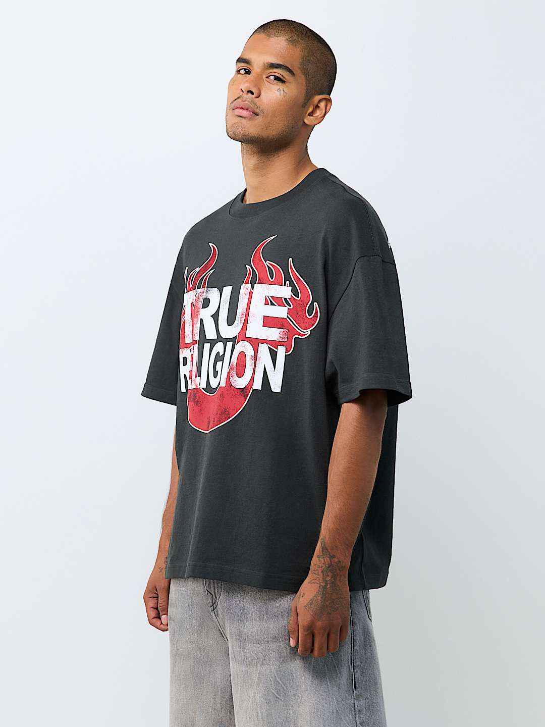 True Religion - Logo Tour Heavyweight Oversized Tee