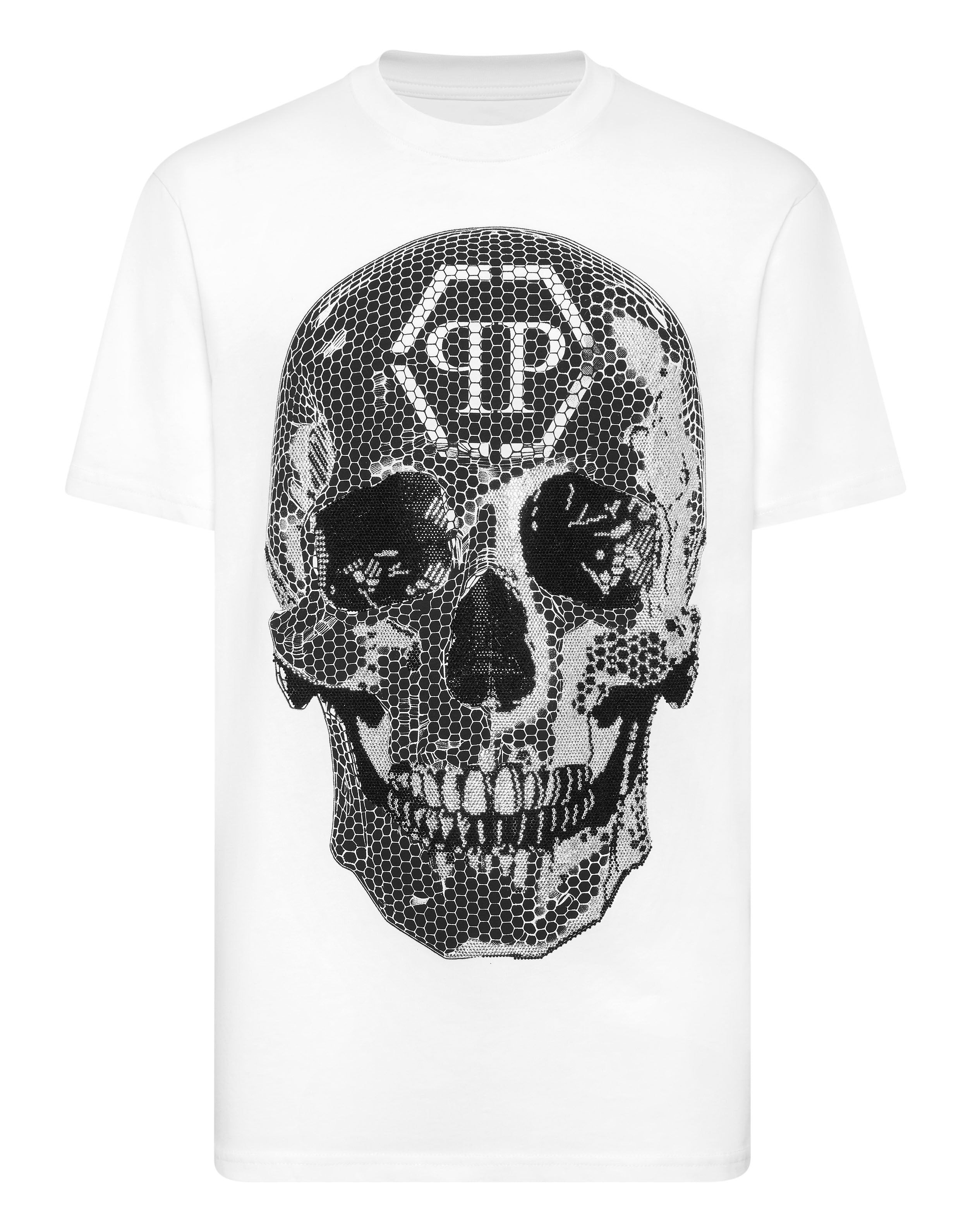PHILIPP PLEIN - Round Neck T-Shirt Skull Strass
