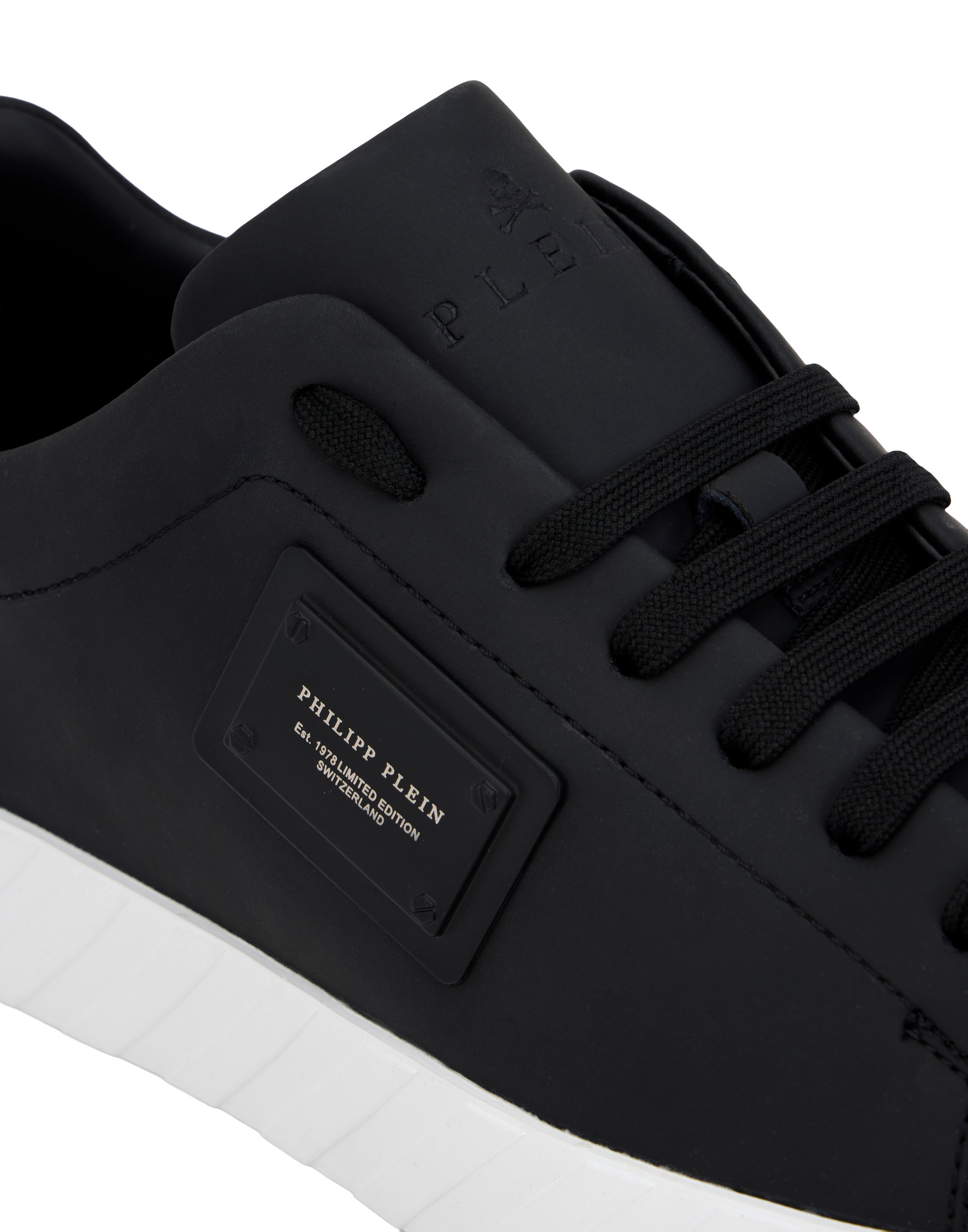 PHILIPP PLEIN - Nappa Leather Low-Top Sneakers Placca