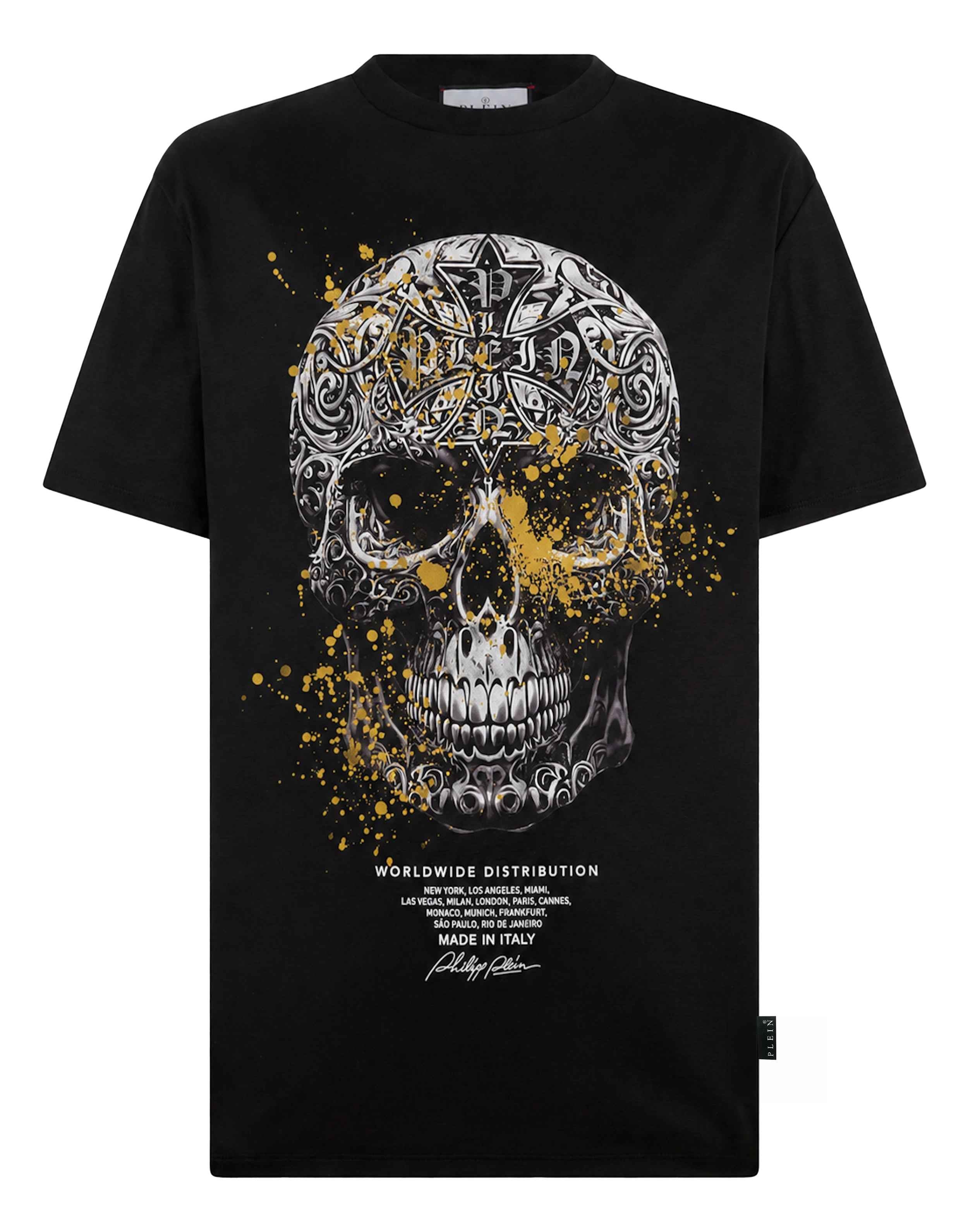 PHILIPP PLEIN - Jersey T-Shirt Plein Skull Baroque Dots
