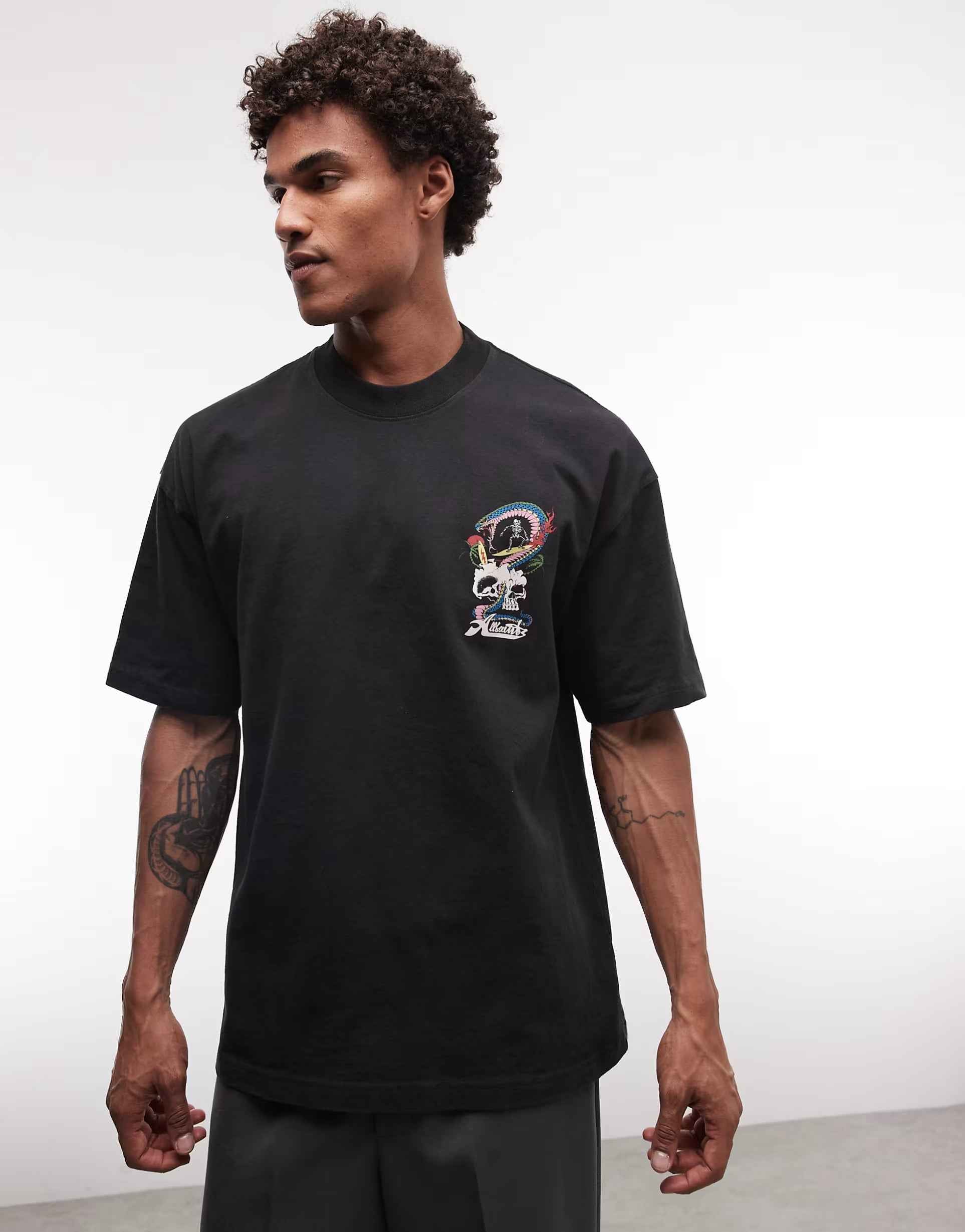 AllSaints - Snakepit graphic logo t-shirt with back print