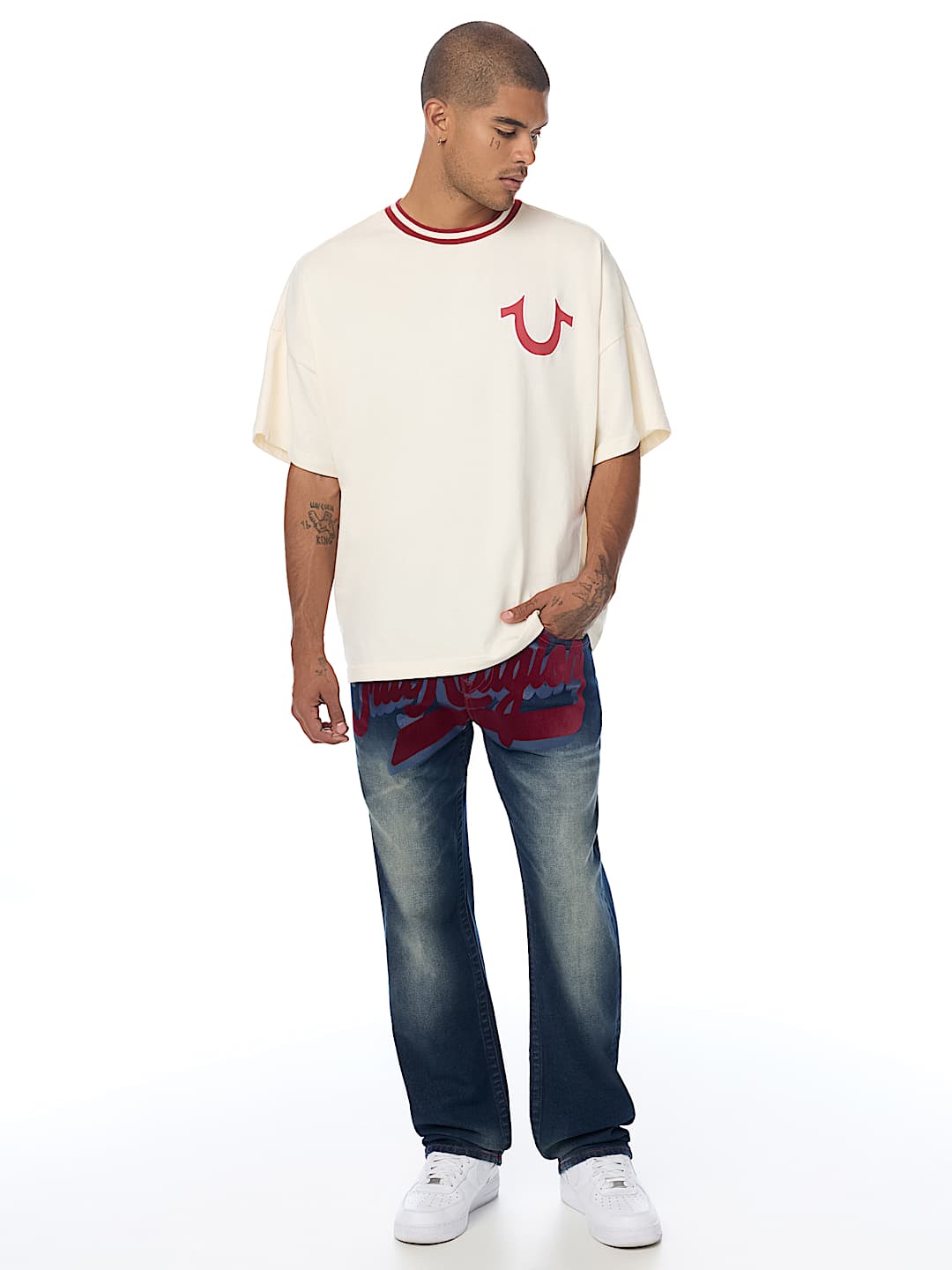 True Religion - Ricky Logo Flap Straight Jean 34"