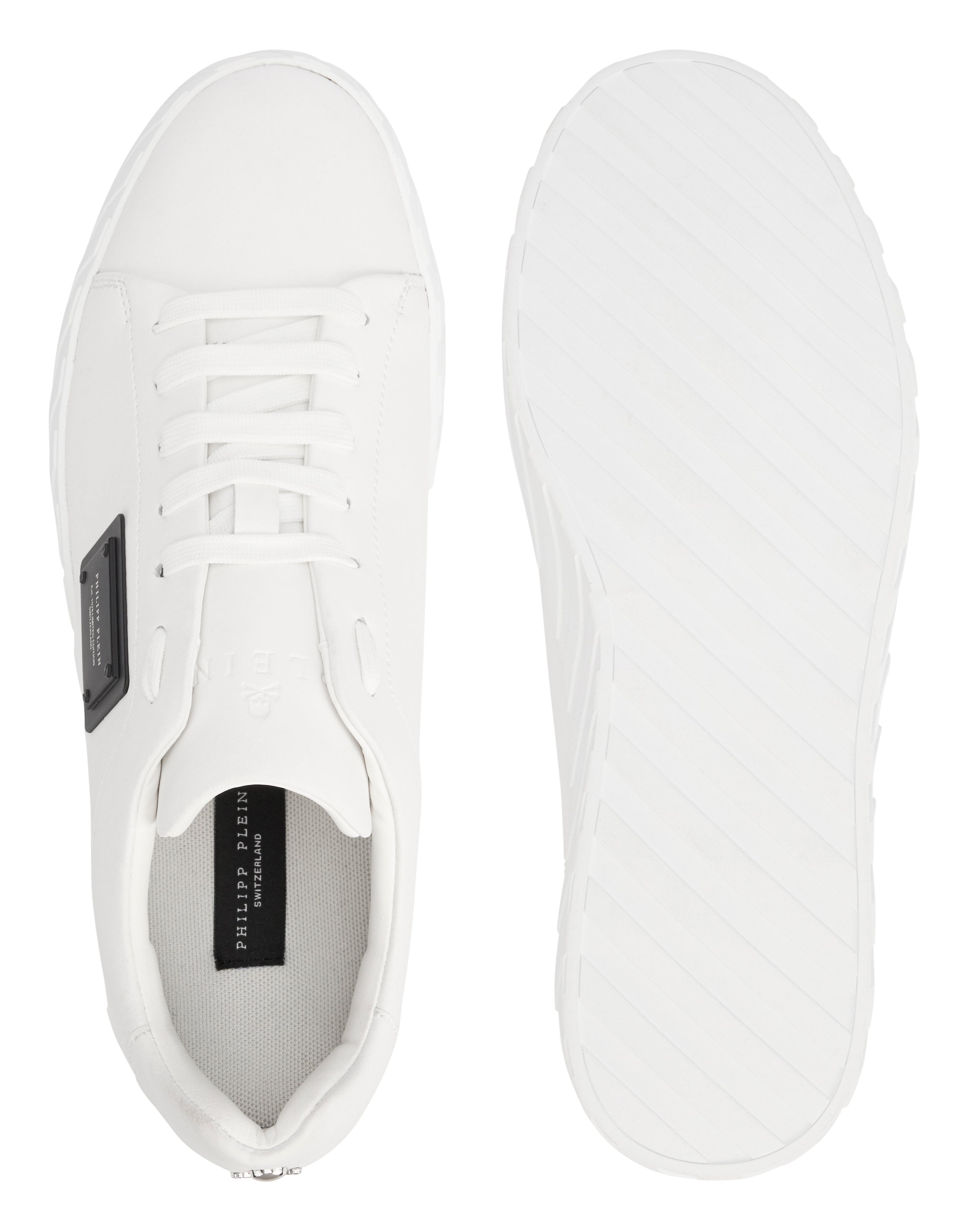 PHILIPP PLEIN - Nappa Leather Low-Top Sneakers Placca