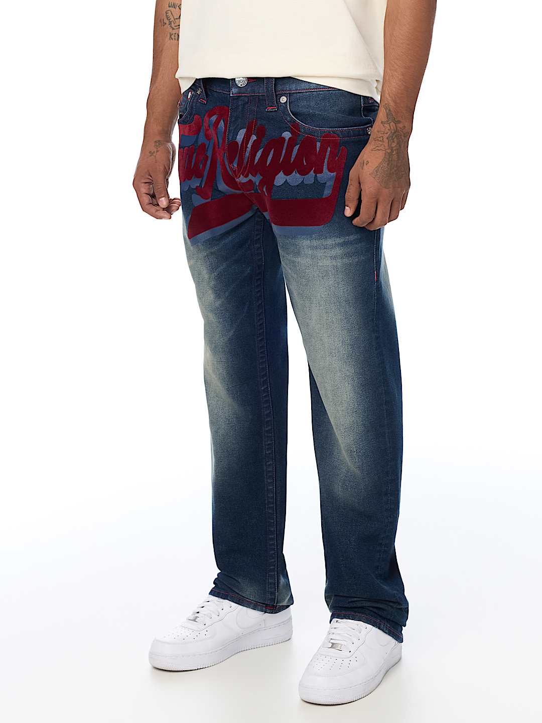 True Religion - Ricky Logo Flap Straight Jean 34"