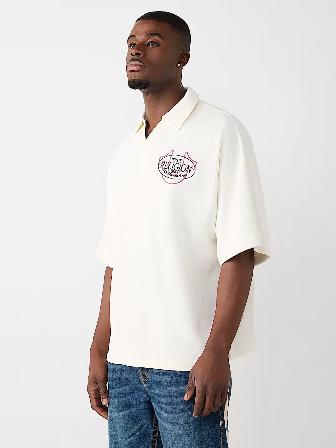 True Religion - Tiger Logo Oversized Polo Shirt