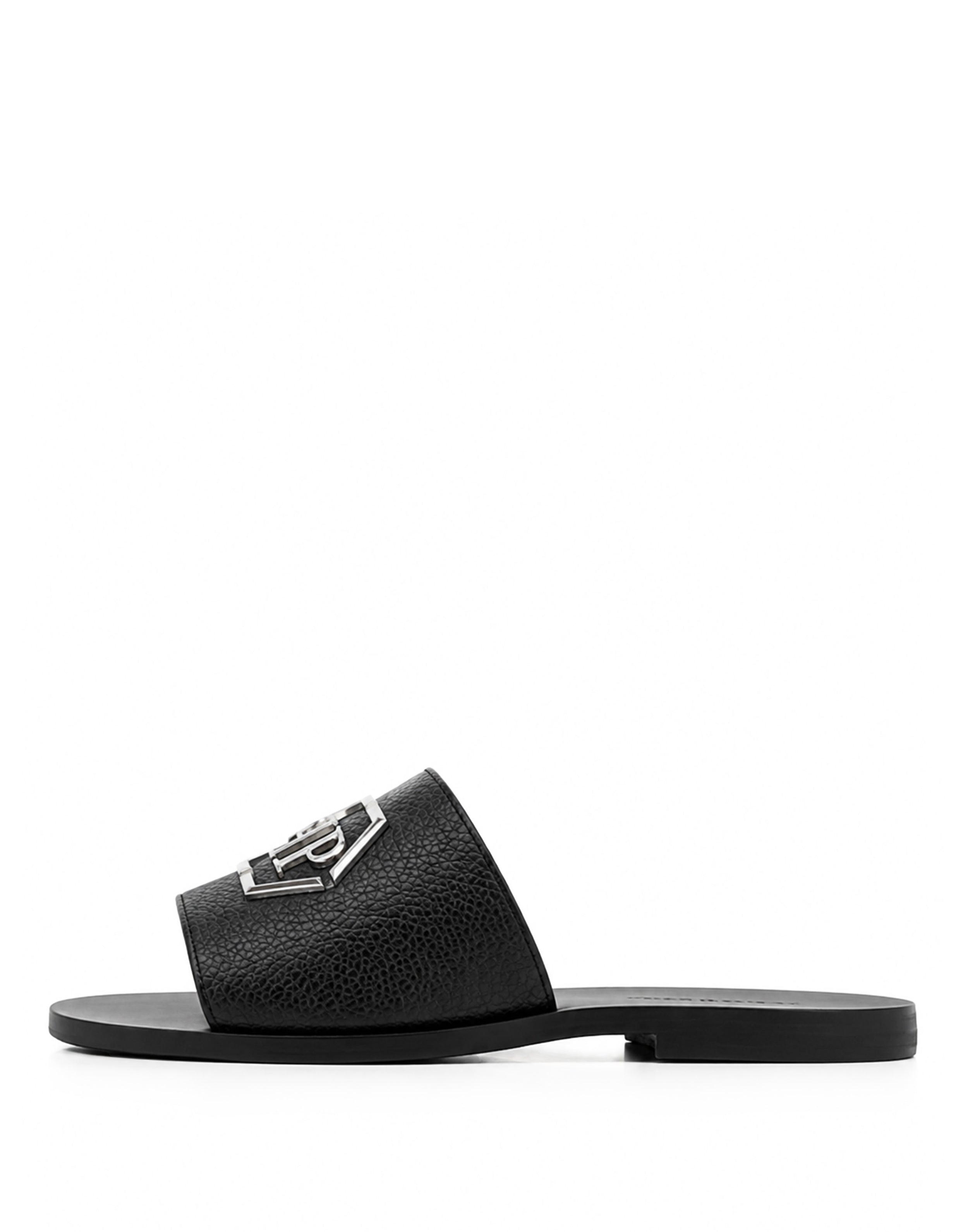 PHILIPP PLEIN - Leather Sandals Big Hexagon