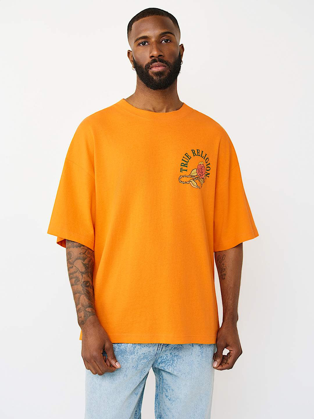 True Religion - Floral Snake Heavyweight Oversized Tee