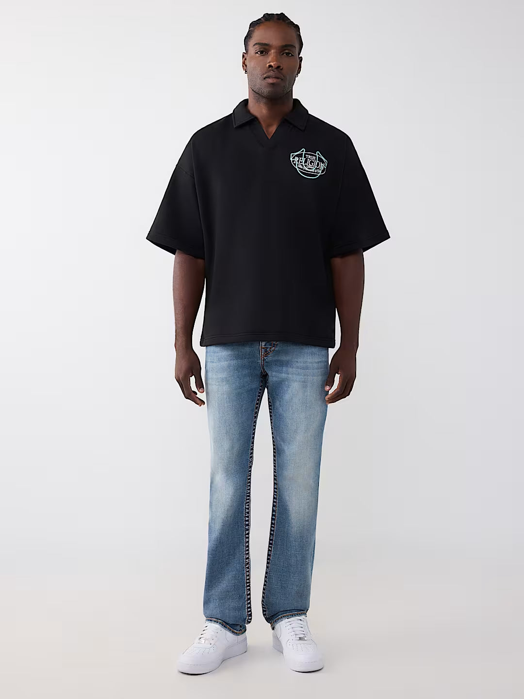 True Religion - Tiger Logo Oversized Polo Shirt