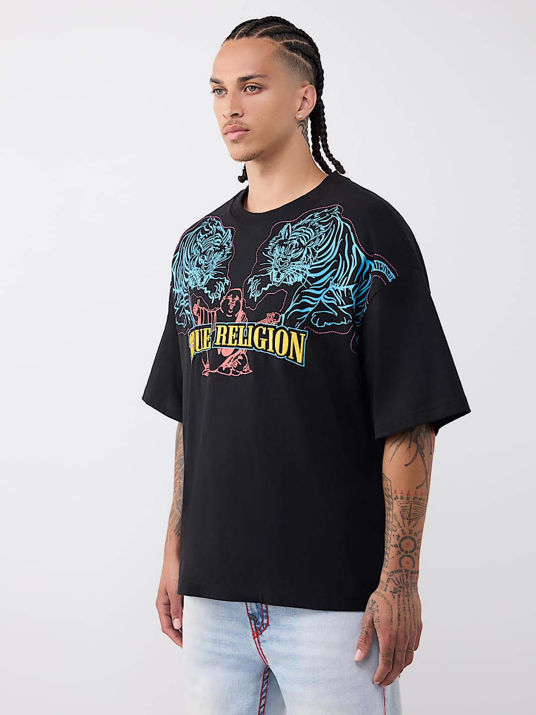 True Religion - Tiger Logo Heavyweight Oversized Tee