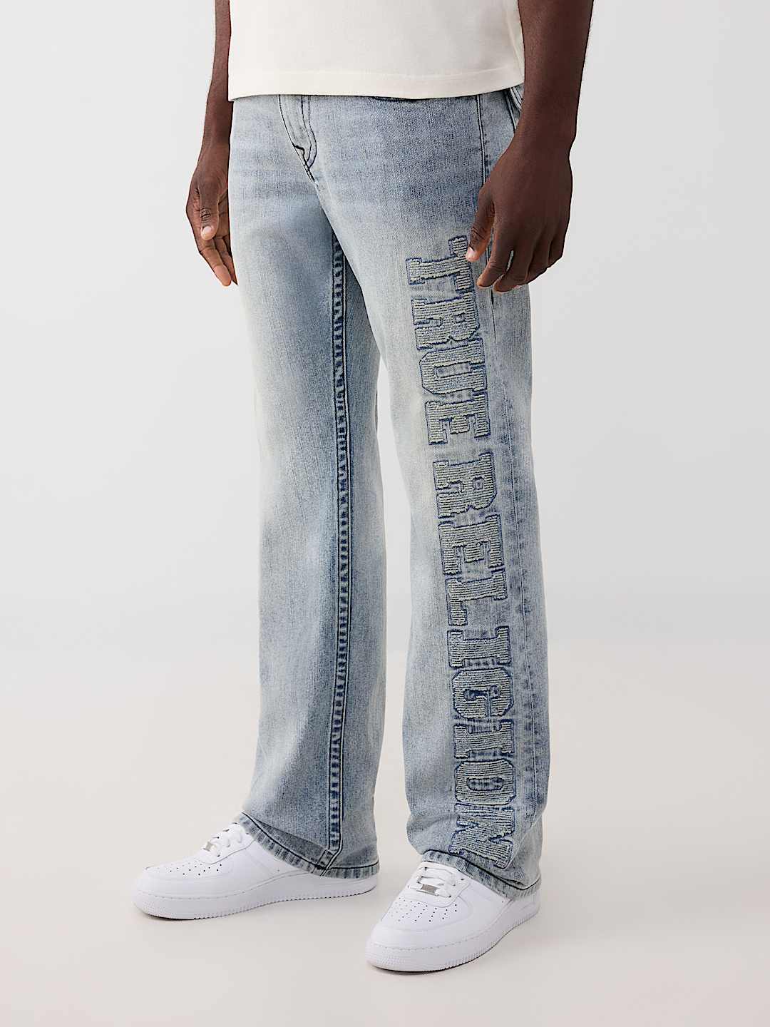 True Religion - Billy Mended Logo Flap Bootcut Jean 34"