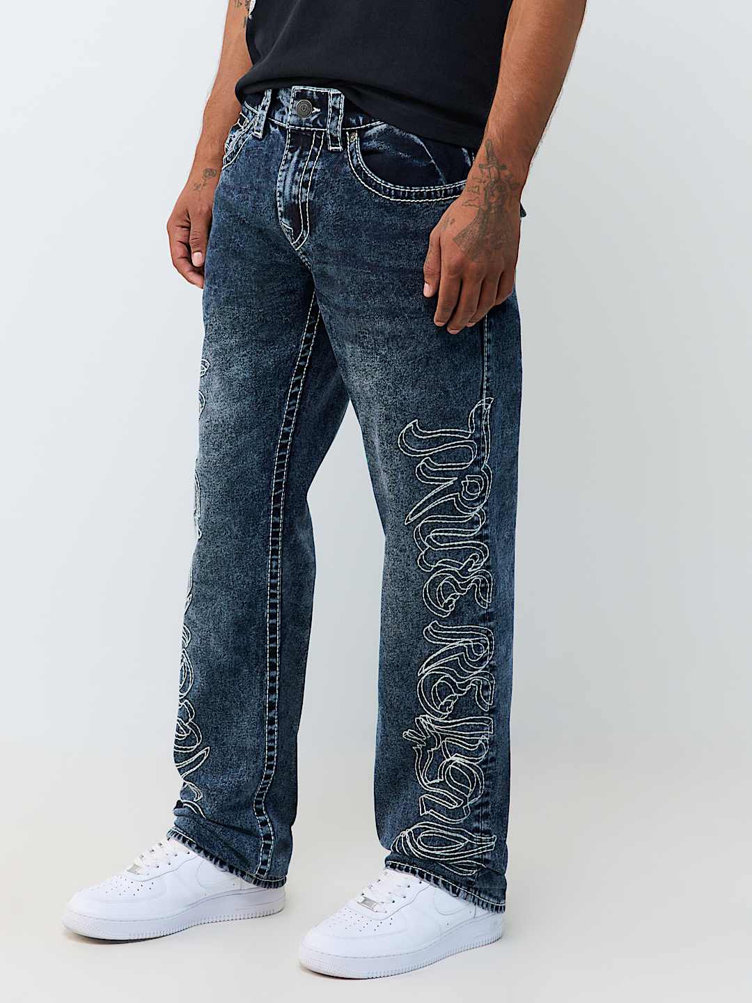True Religion - Ricky Big T Embroidered Flap Straight Jean 34"
