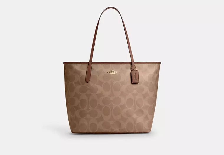 Coach - Large City Tote Bag In Maxi Signature Canvas