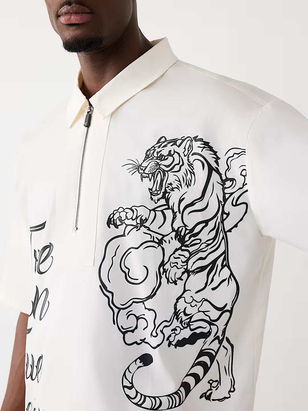 True Religion - Half-Zip Tiger Shirt