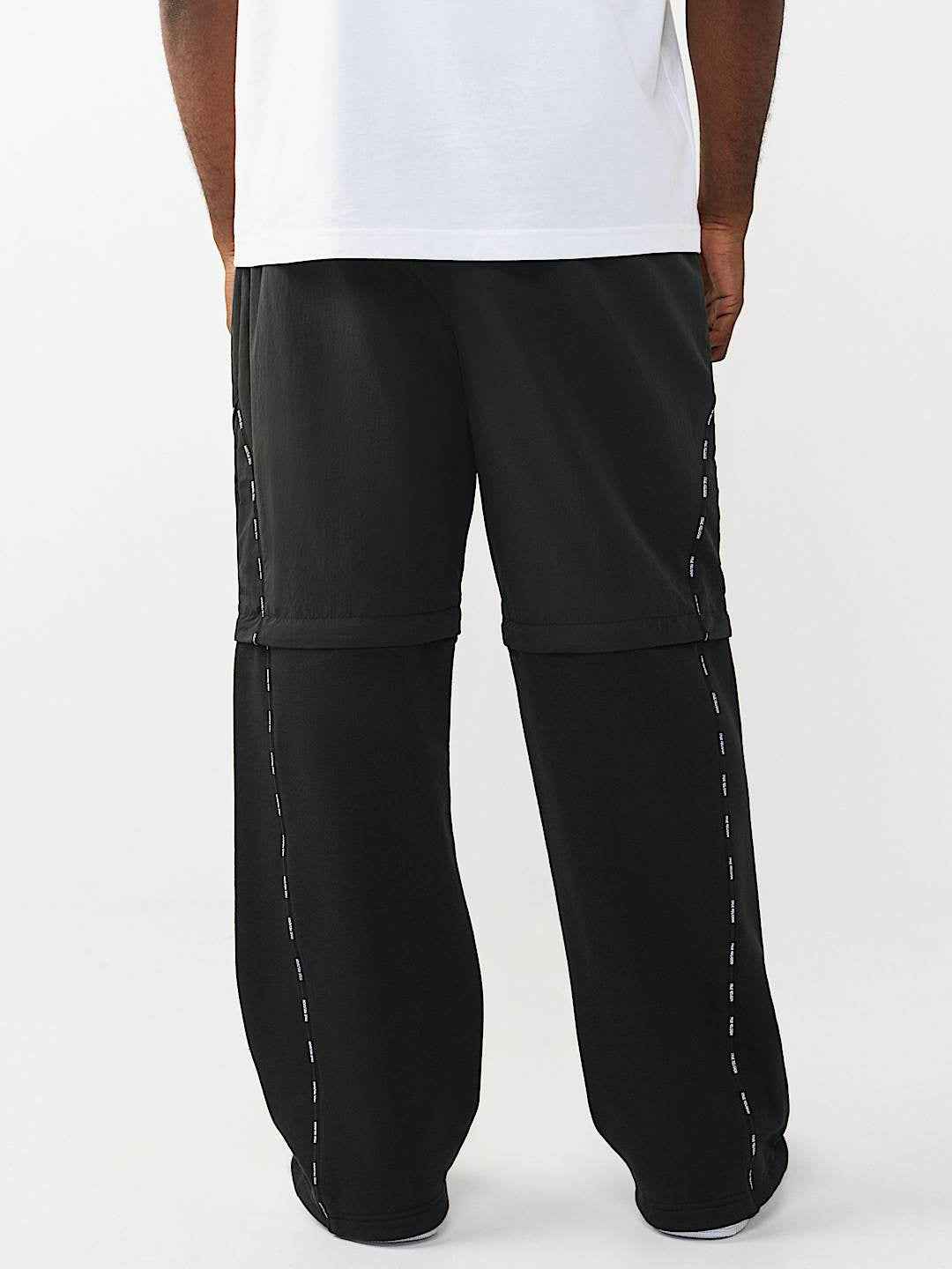 True Religion - Nylon Fleece Zip-Off Sweatpant