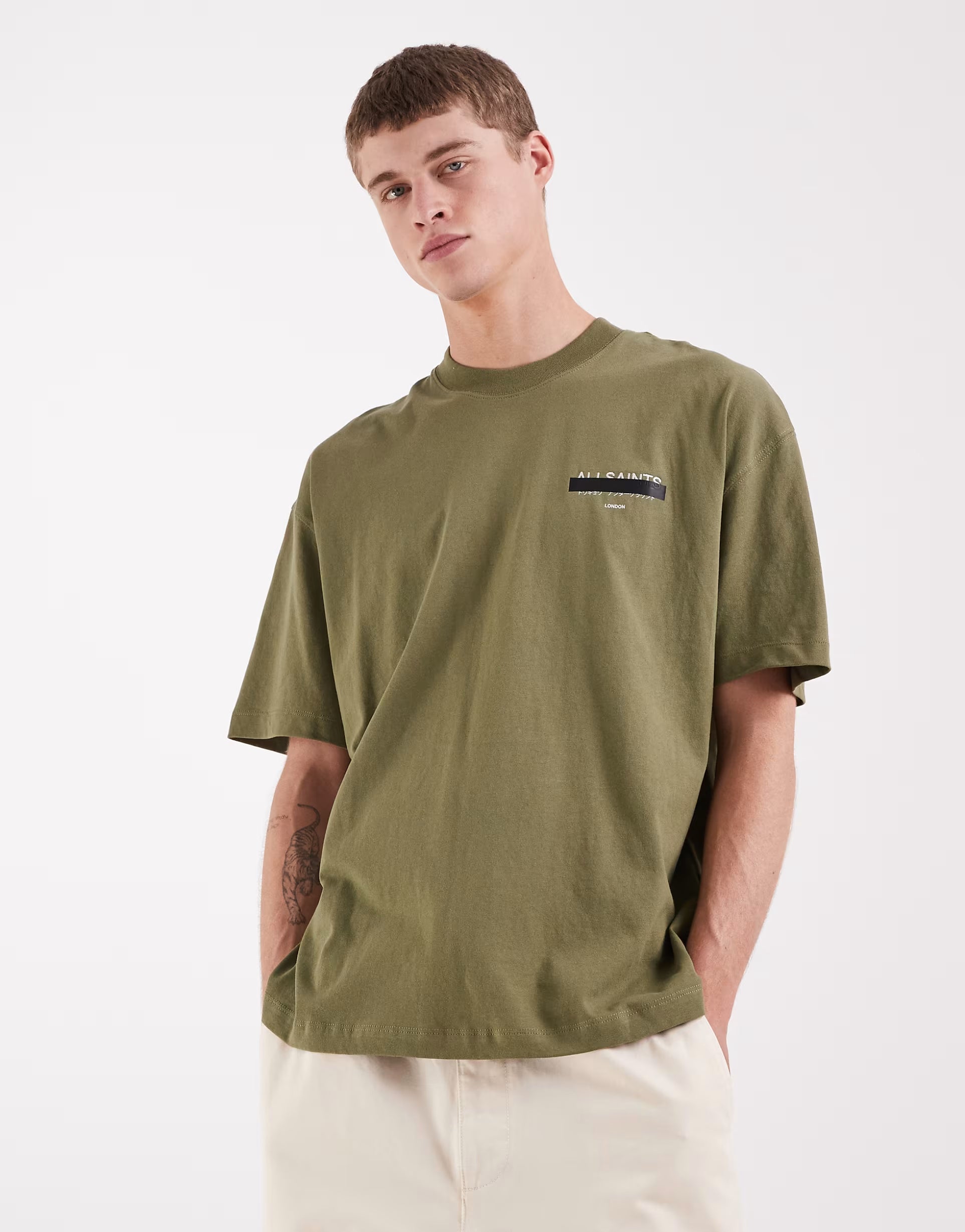 AllSaints - Redact Oversized Embroidered Logo T-shirt