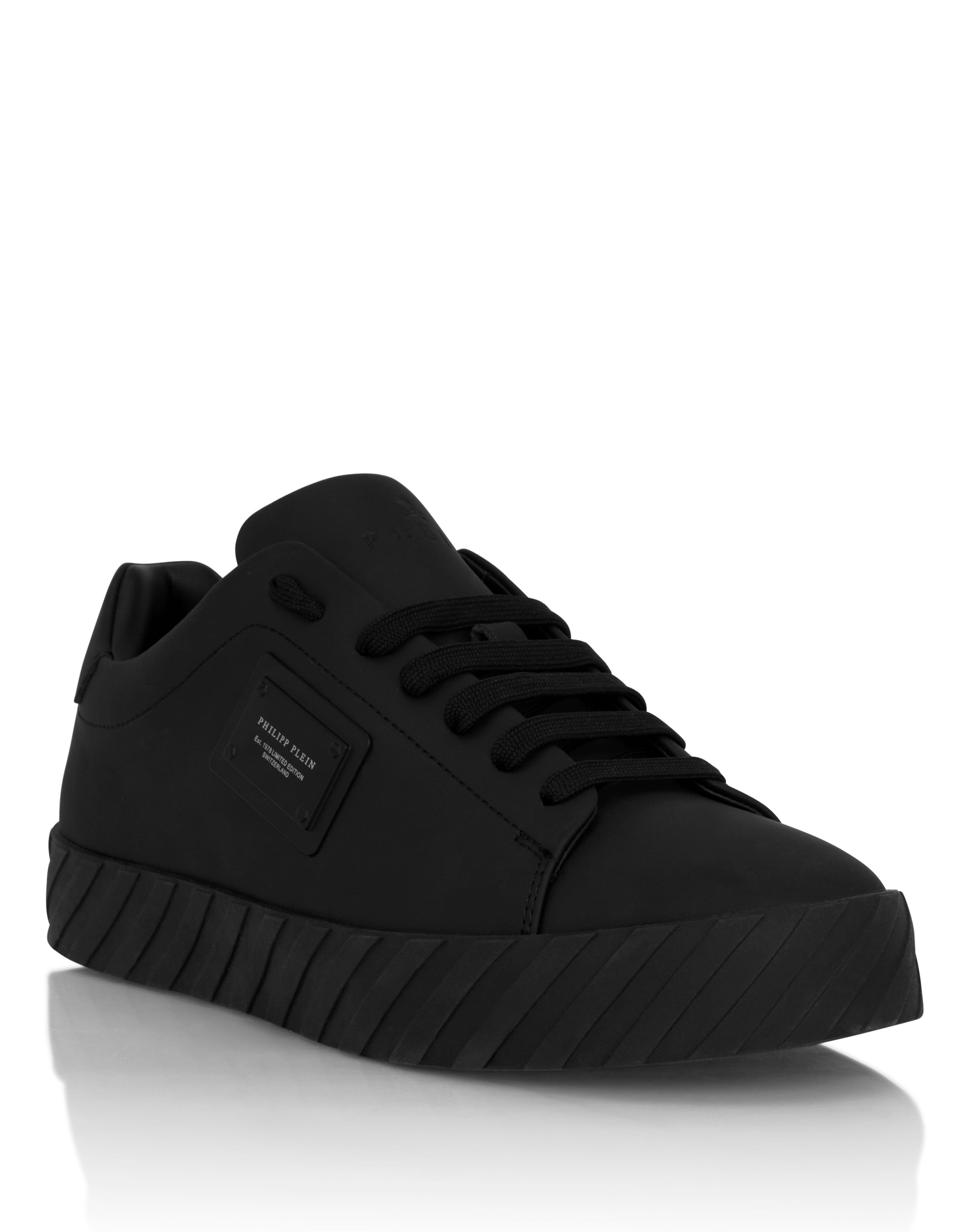 PHILIPP PLEIN - Nappa Leather Low-Top Sneakers Placca
