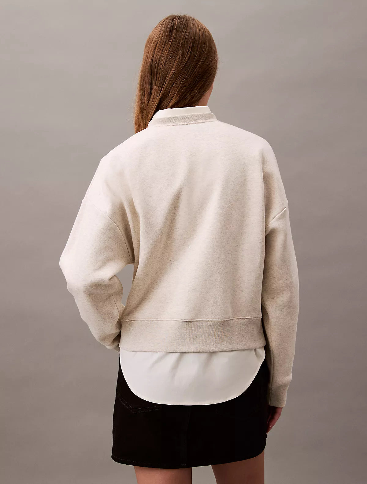 Calvin Klein - Monogram Fleece Cropped Sweatshirt