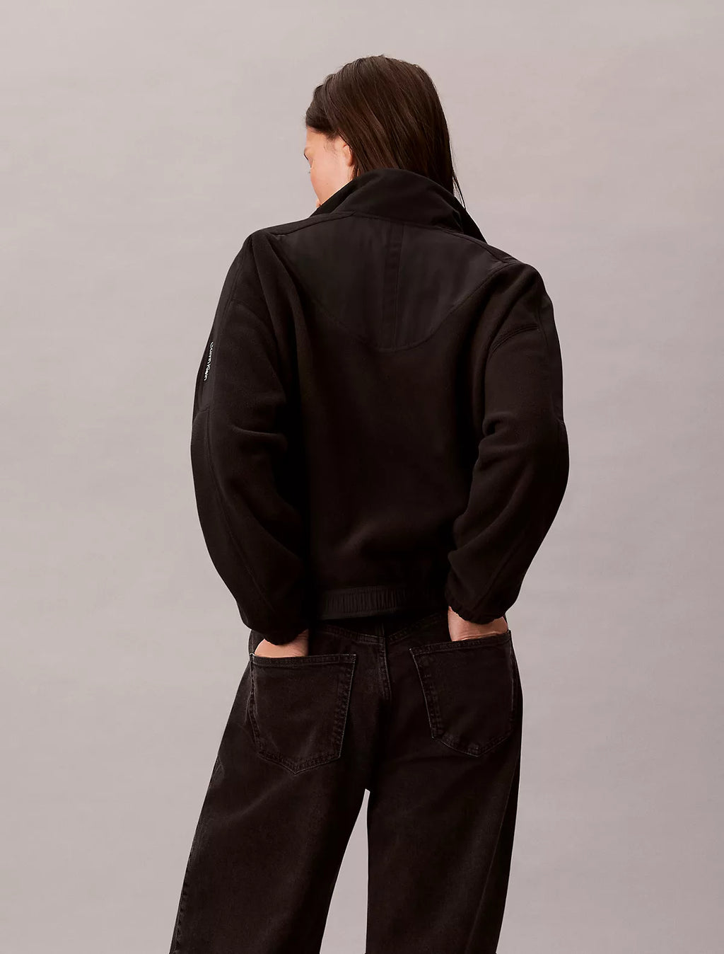 Calvin Klein - Mixed Media Fleece Quarter Zip Jacket