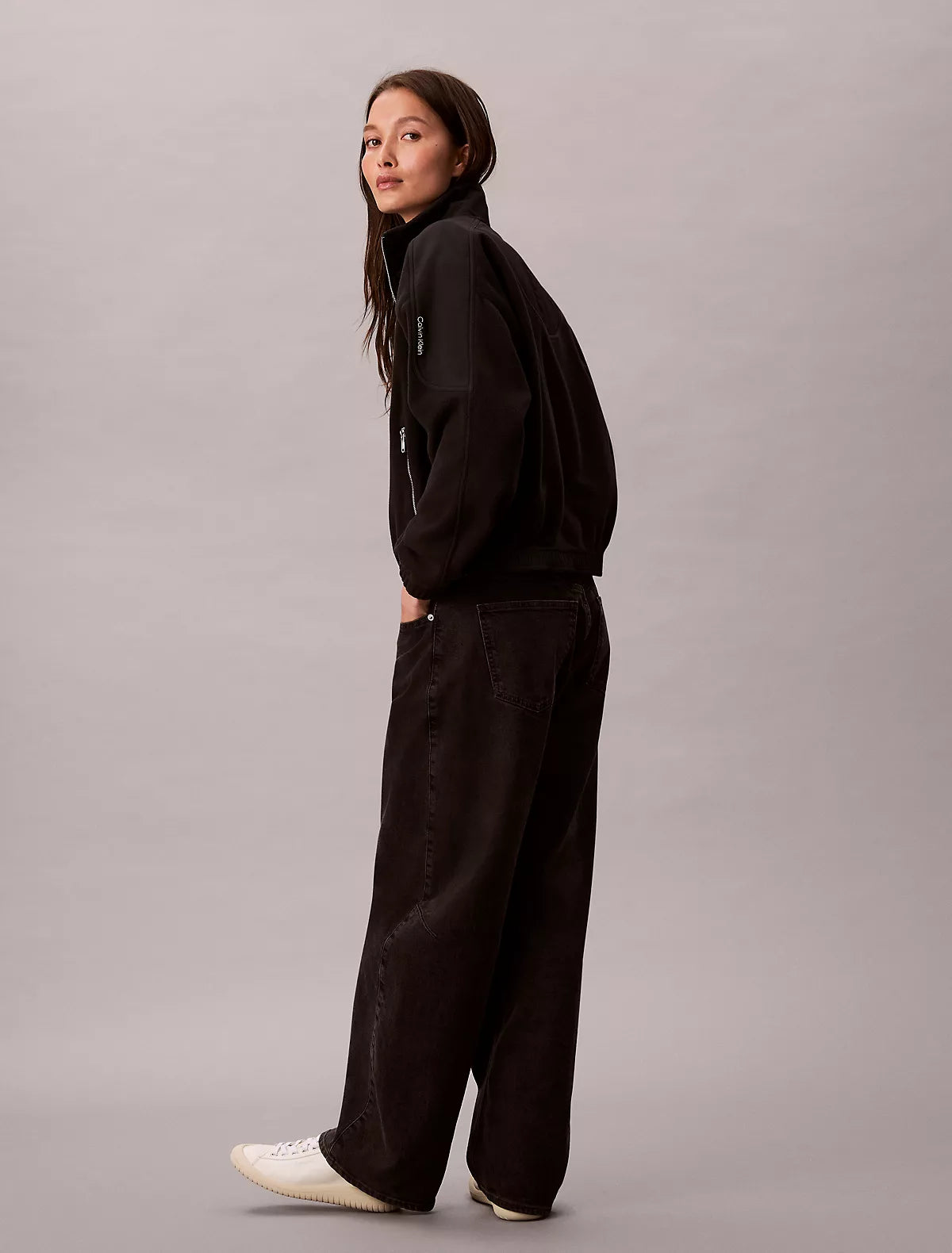 Calvin Klein - Mixed Media Fleece Quarter Zip Jacket