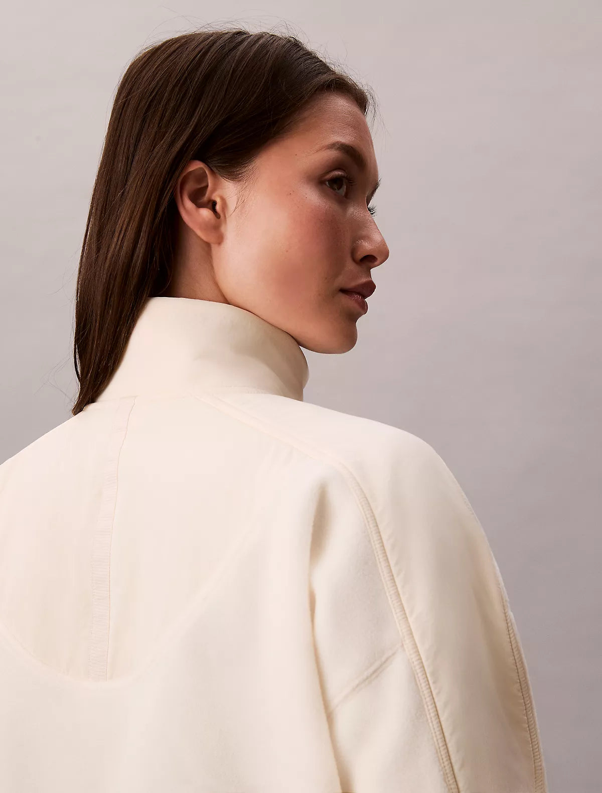 Calvin Klein - Mixed Media Fleece Quarter Zip Jacket