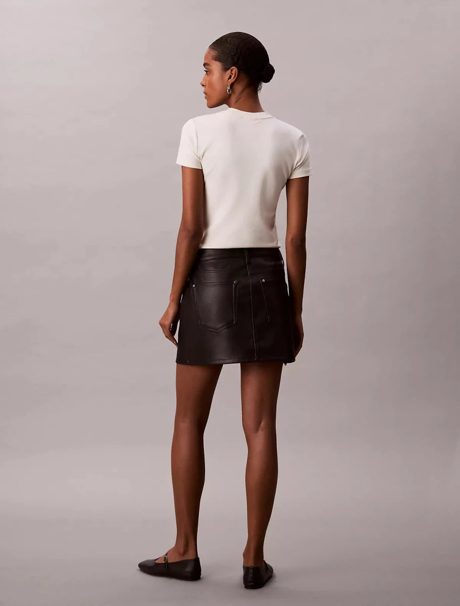 Calvin Klein - Faux Leather 5 - Pocket Mini Skirt - Brandatak Store