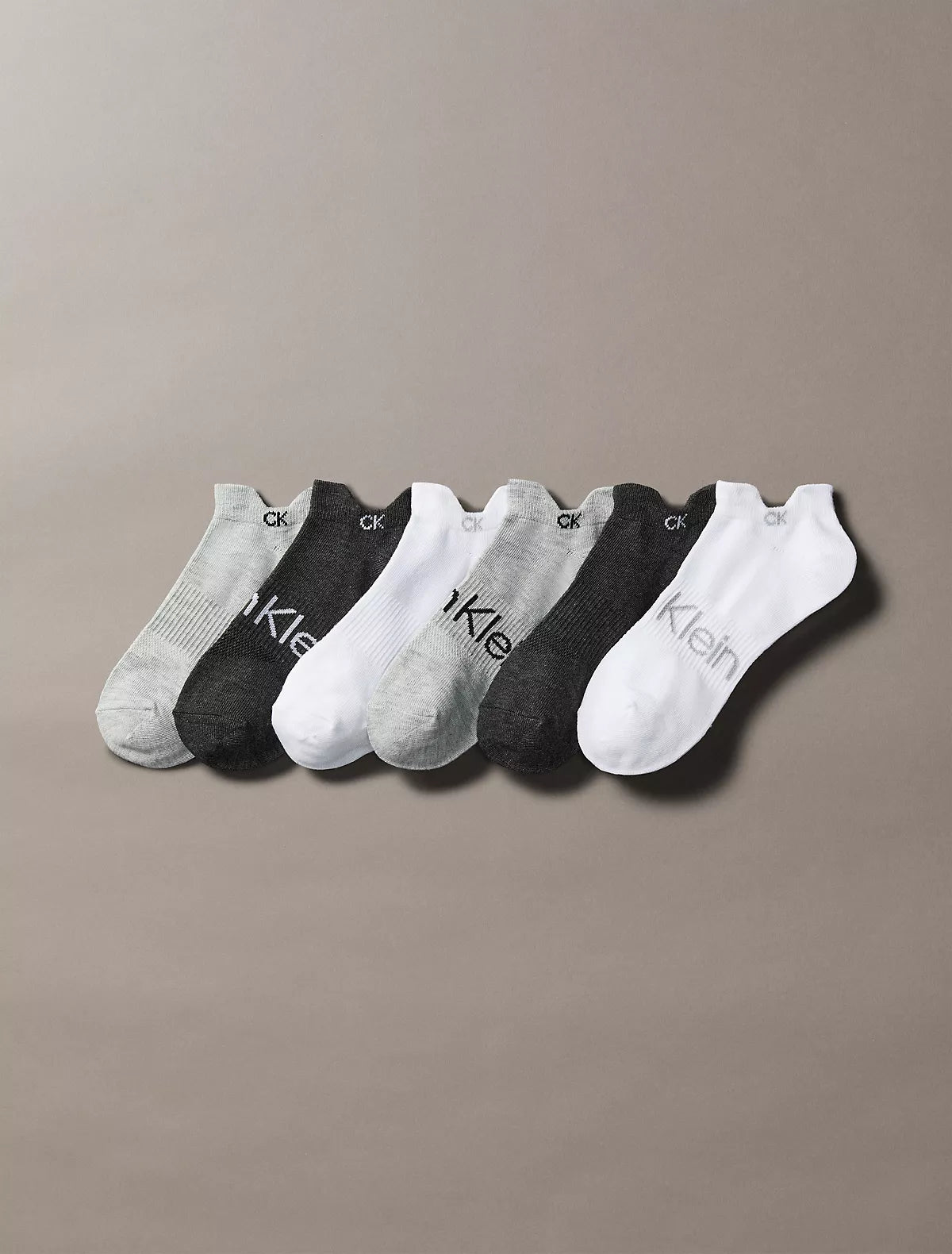 Calvin Klein - Flat Knit Double Tab 3-Pack No Show Socks